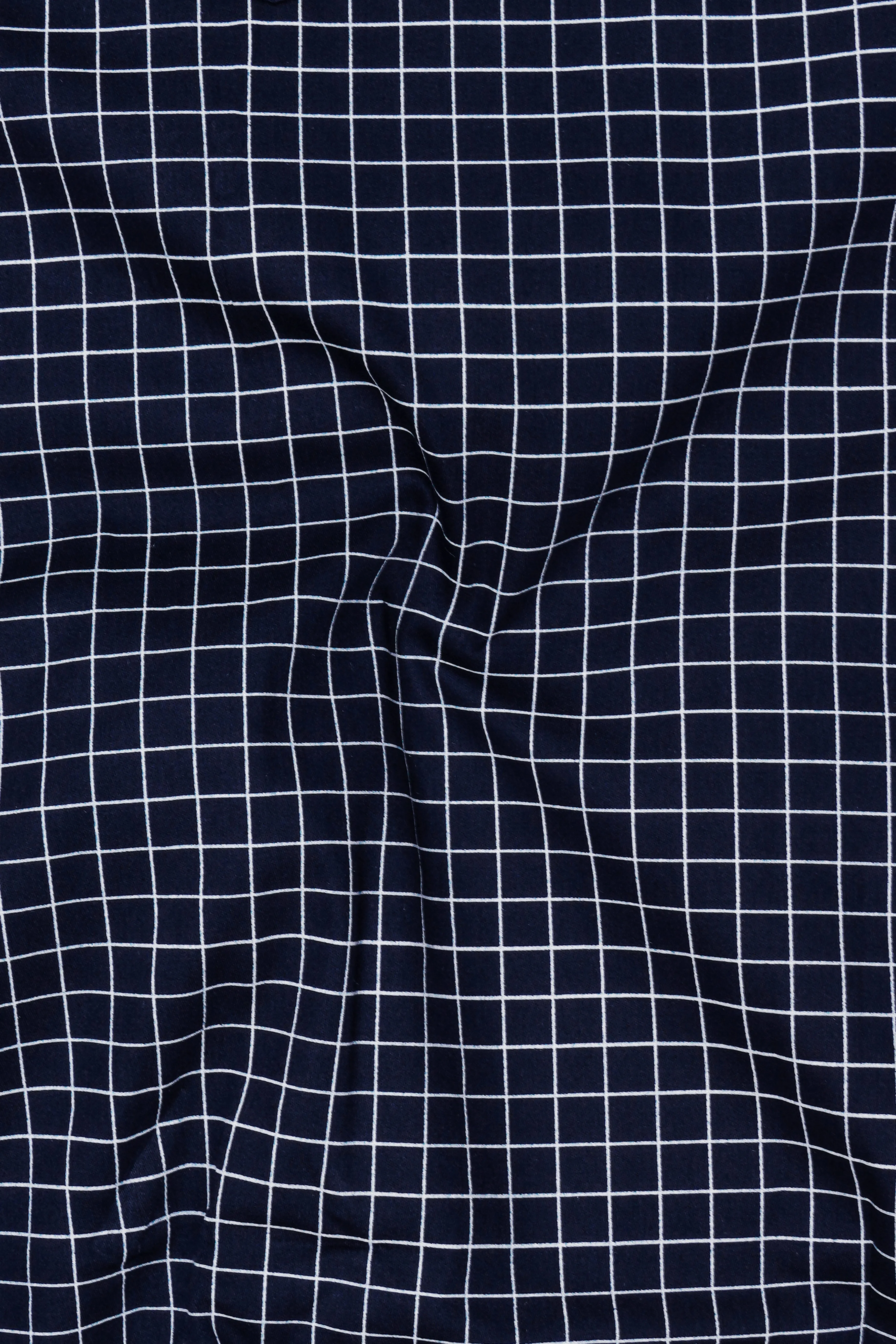 Drift-Cinder Blue And Bright White Plaid Subtle Sheen Super Soft Premium Cotton Dress White Cuff Collar Shirt sold by French Crown product image thumbnail 3