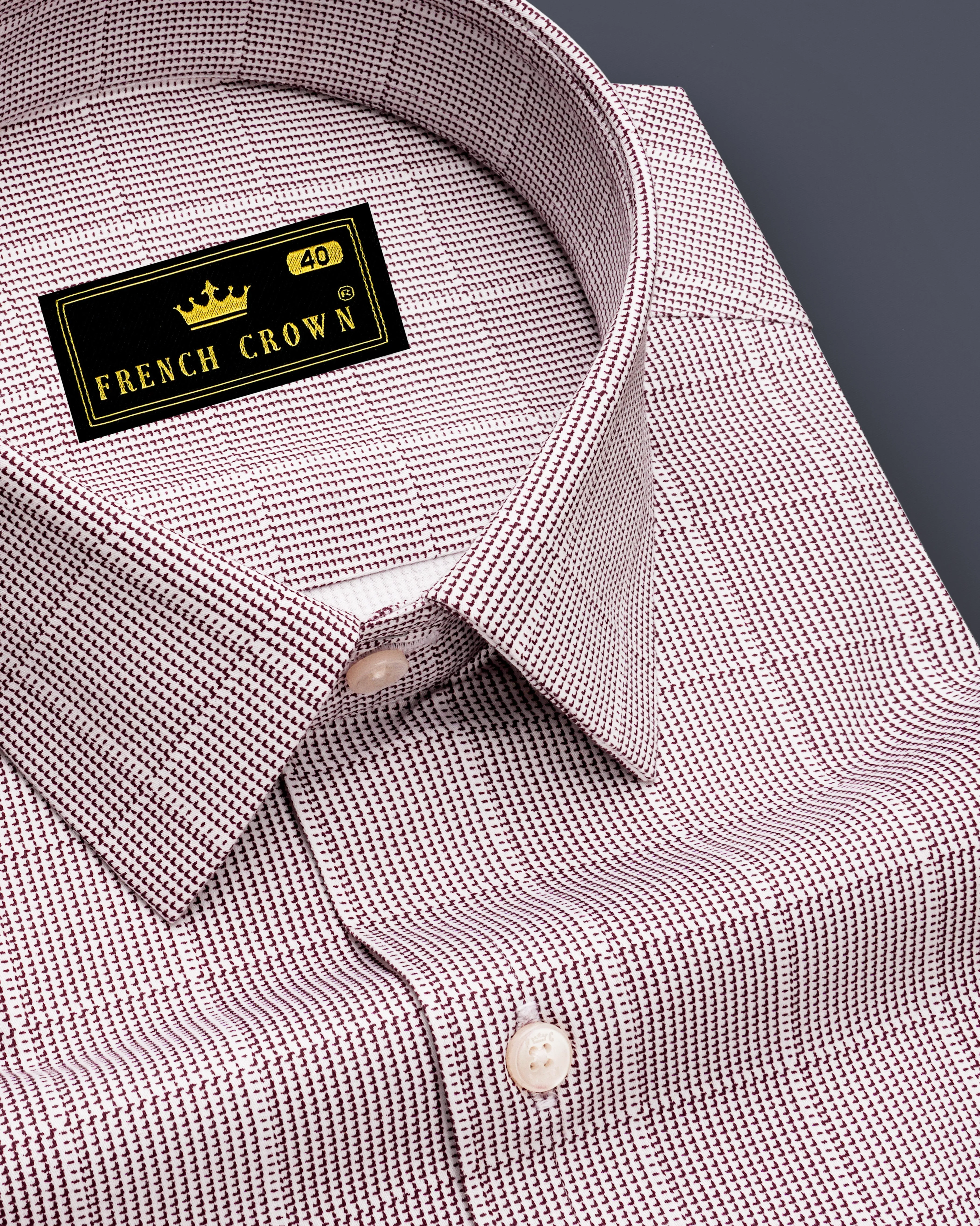 Crimson-Berry Maroon Plaid Subtle Sheen Super Soft Premium Cotton Dress Shirt sold by French Crown