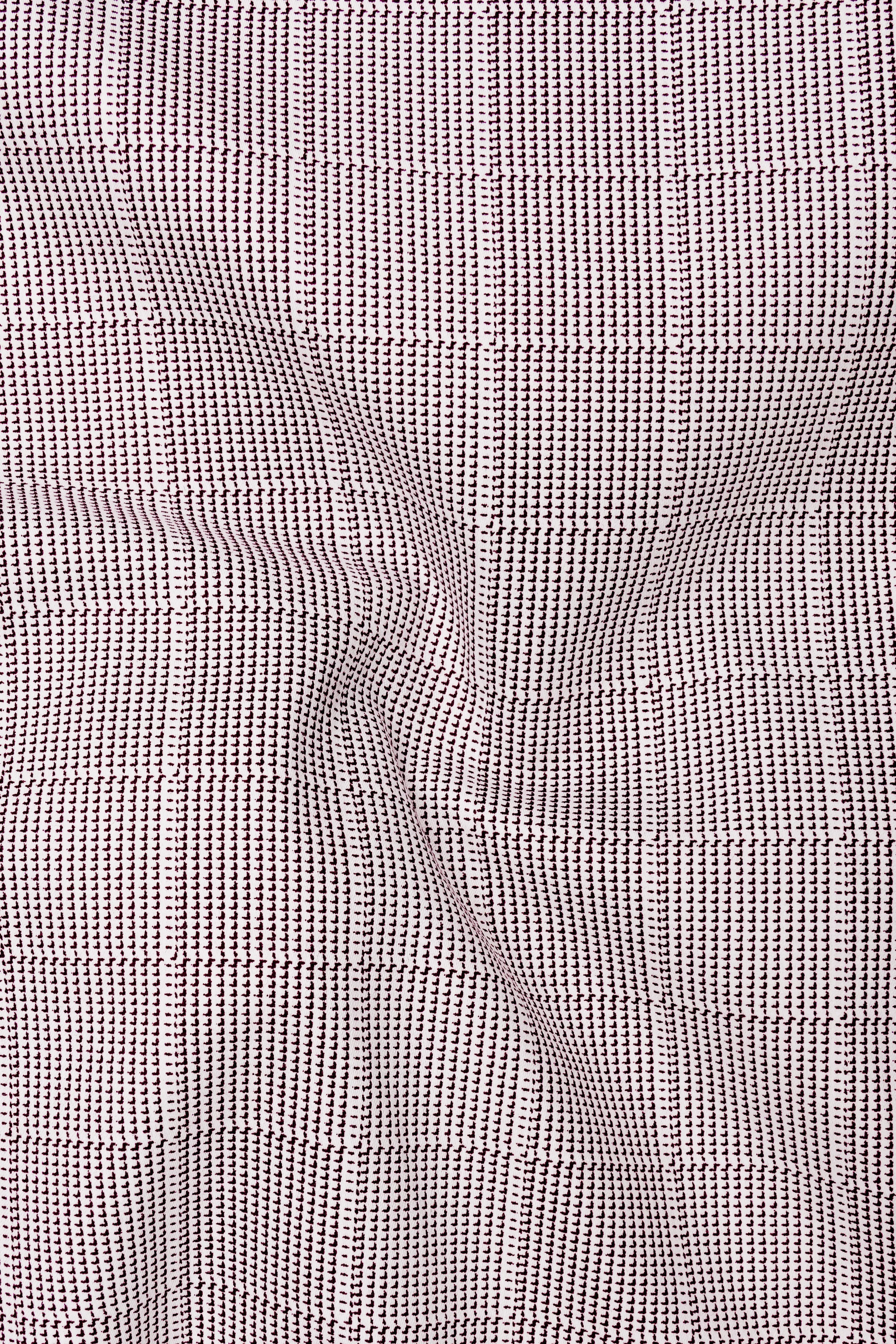 Crimson-Berry Maroon Plaid Subtle Sheen Super Soft Premium Cotton Dress Shirt sold by French Crown product image thumbnail 3