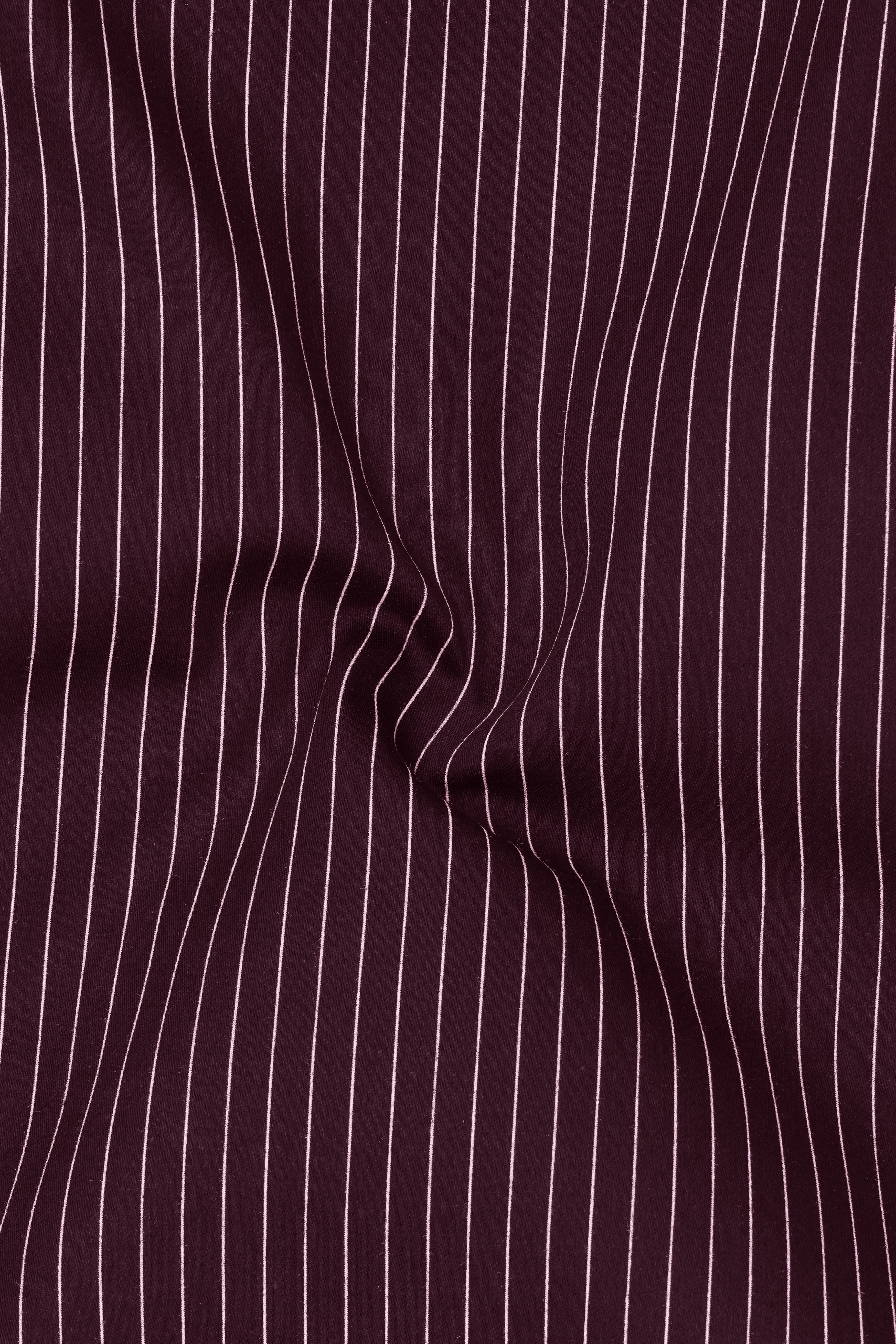 Claret-Aubergine Maroon And Bright White Pin Striped Subtle Sheen Soft Premium Cotton Dress Shirt sold by French Crown product image thumbnail 3