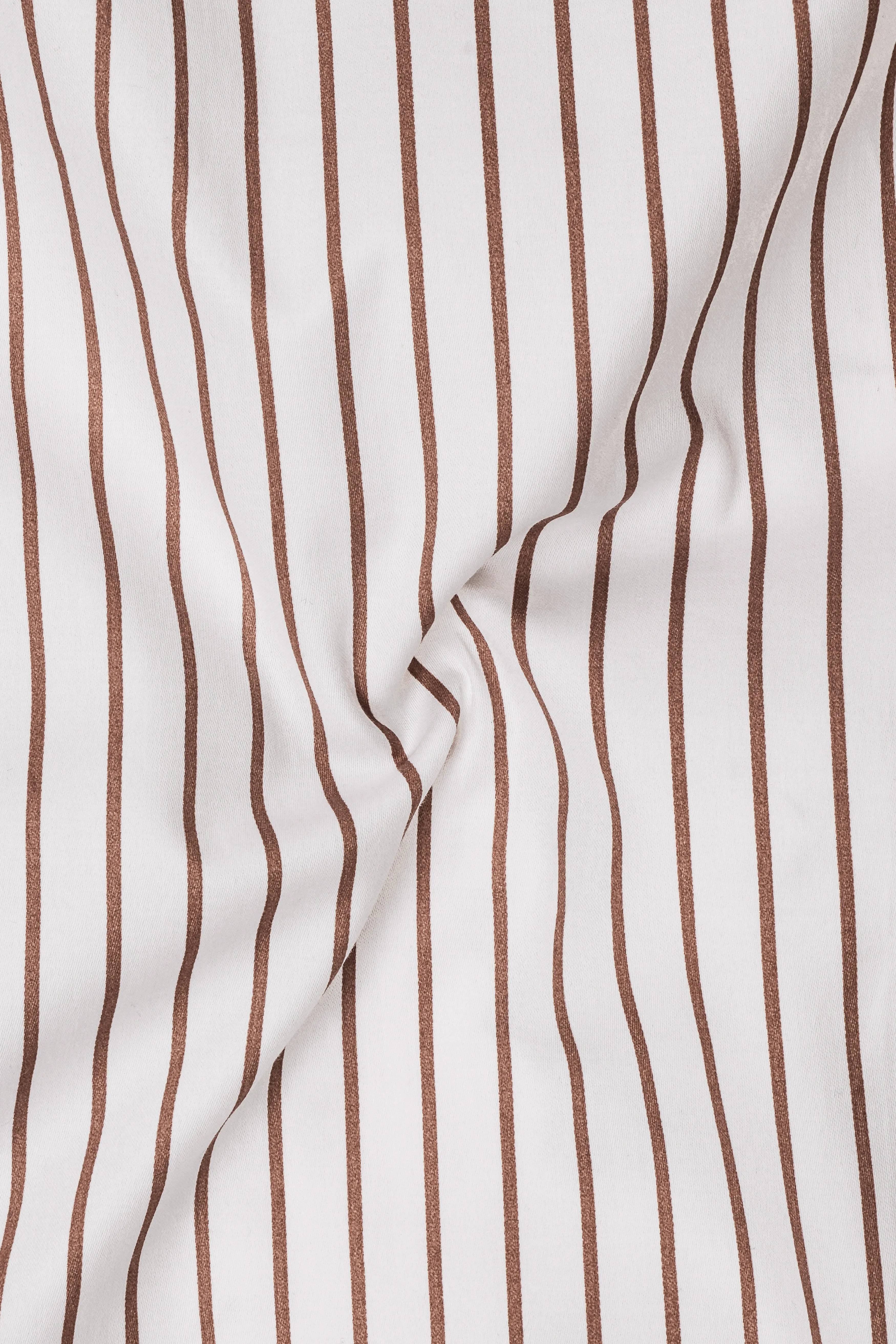 Imperial-Roman Brown And Bright White Pin Striped Subtle Sheen Super Soft Premium Cotton Dress Shirt sold by French Crown product image thumbnail 3