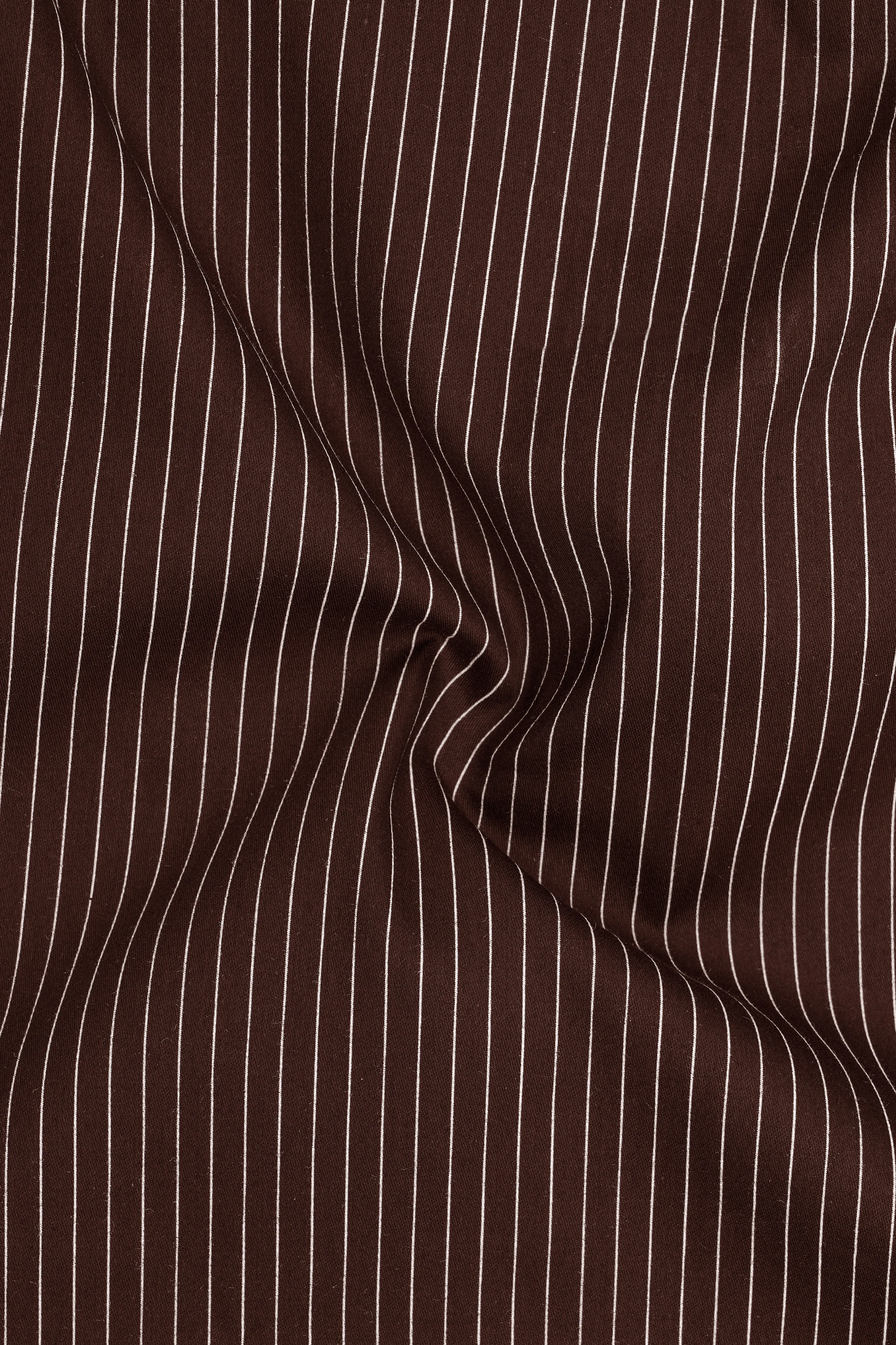 Umber-Bistre Brown And Bright White Pin Striped Subtle Sheen Soft Premium Cotton Dress Shirt sold by French Crown product image thumbnail 3