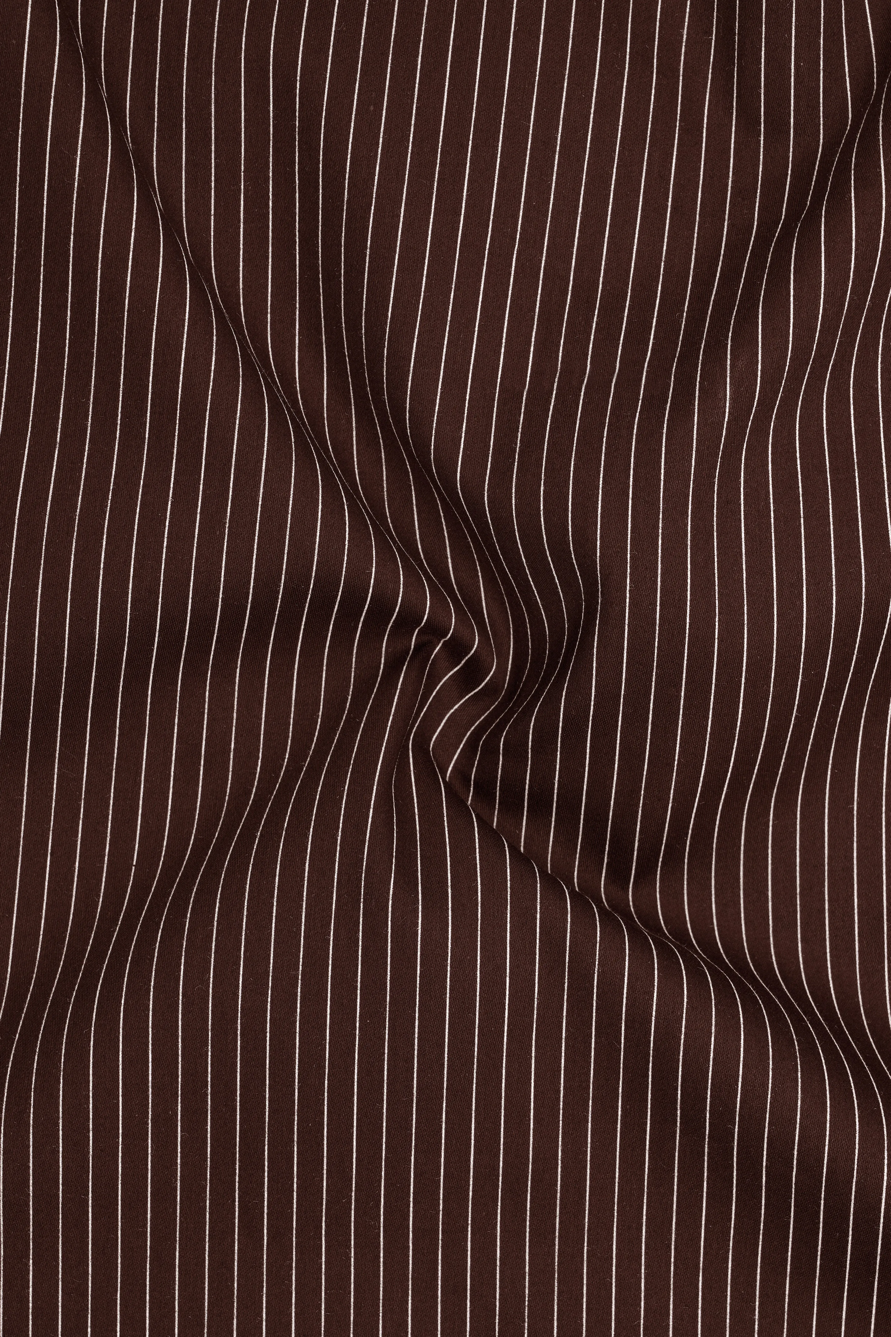 Umber-Bistre Brown And Bright White Pin Striped Subtle Sheen Super Soft Premium Cotton Dress Shirt sold by French Crown product image thumbnail 3