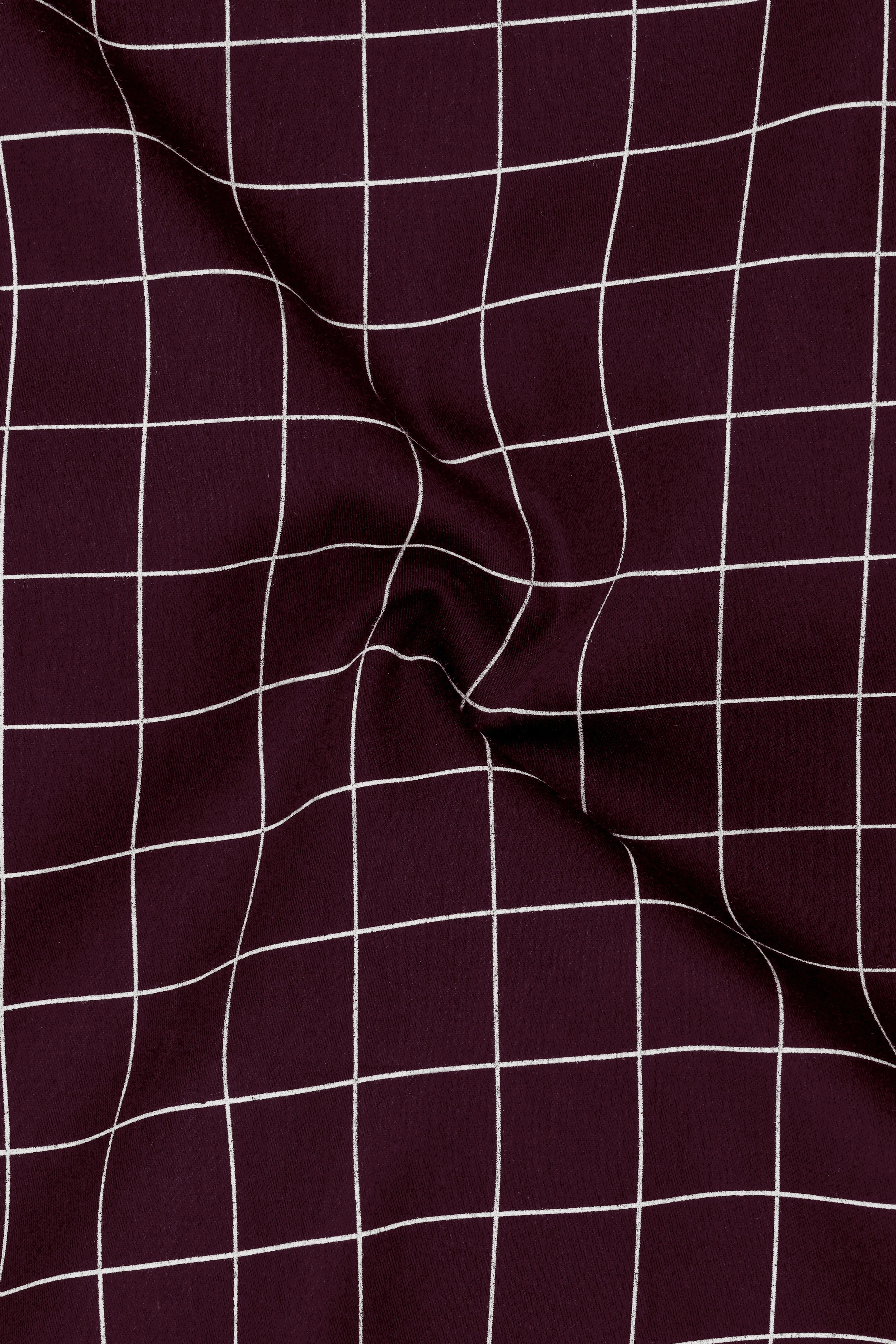 Garnet-Tamarind Maroon And Bright White Windowpane Subtle Sheen Soft Premium Cotton Dress Shirt sold by French Crown product image thumbnail 3