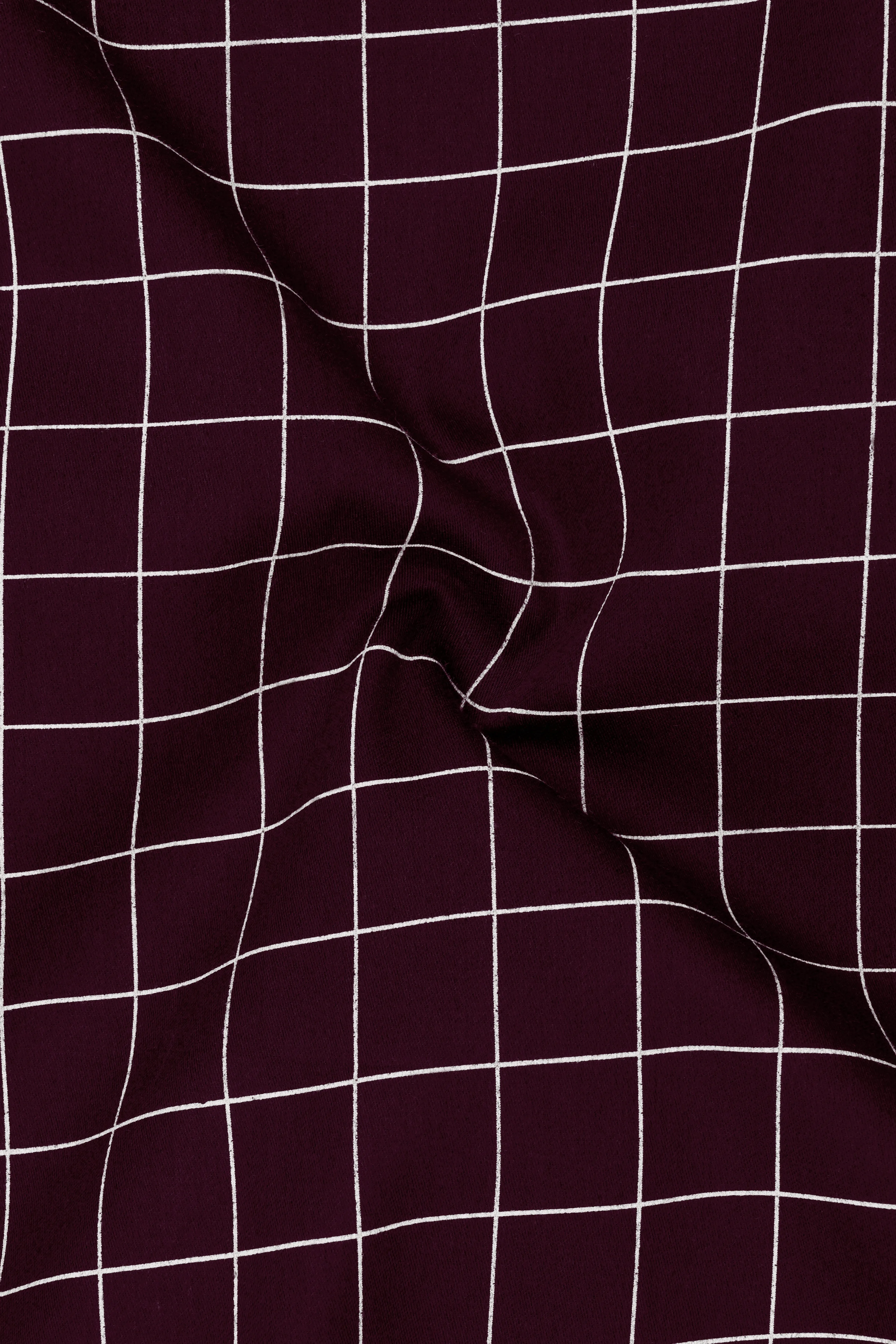 Garnet-Tamarind Maroon And Bright White Windowpane Subtle Sheen Super Soft Premium Cotton Dress Shirt sold by French Crown product image thumbnail 3
