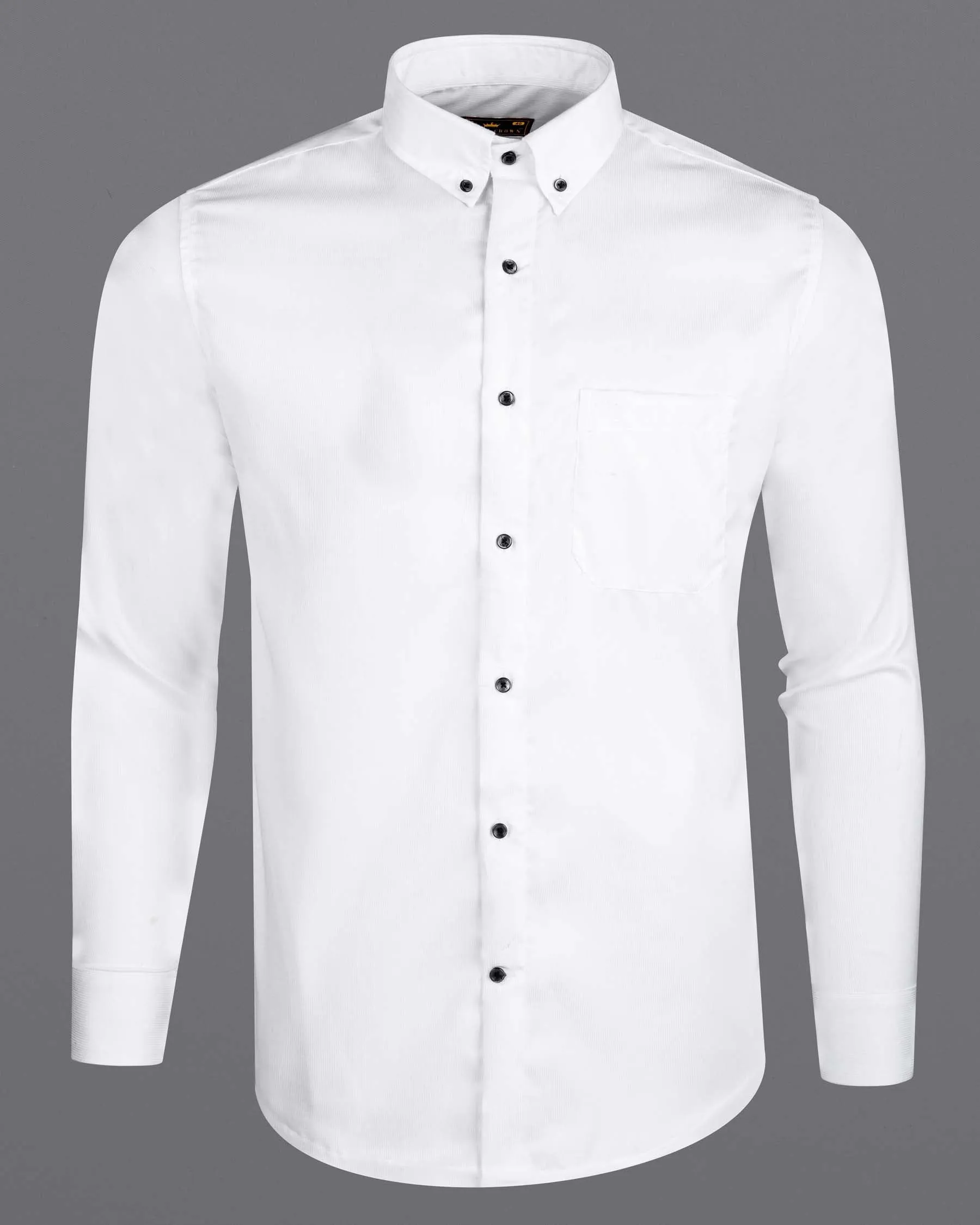 Snow White Luxurious Pinstriped Premium Cotton Shirt sold by French Crown product image thumbnail 5