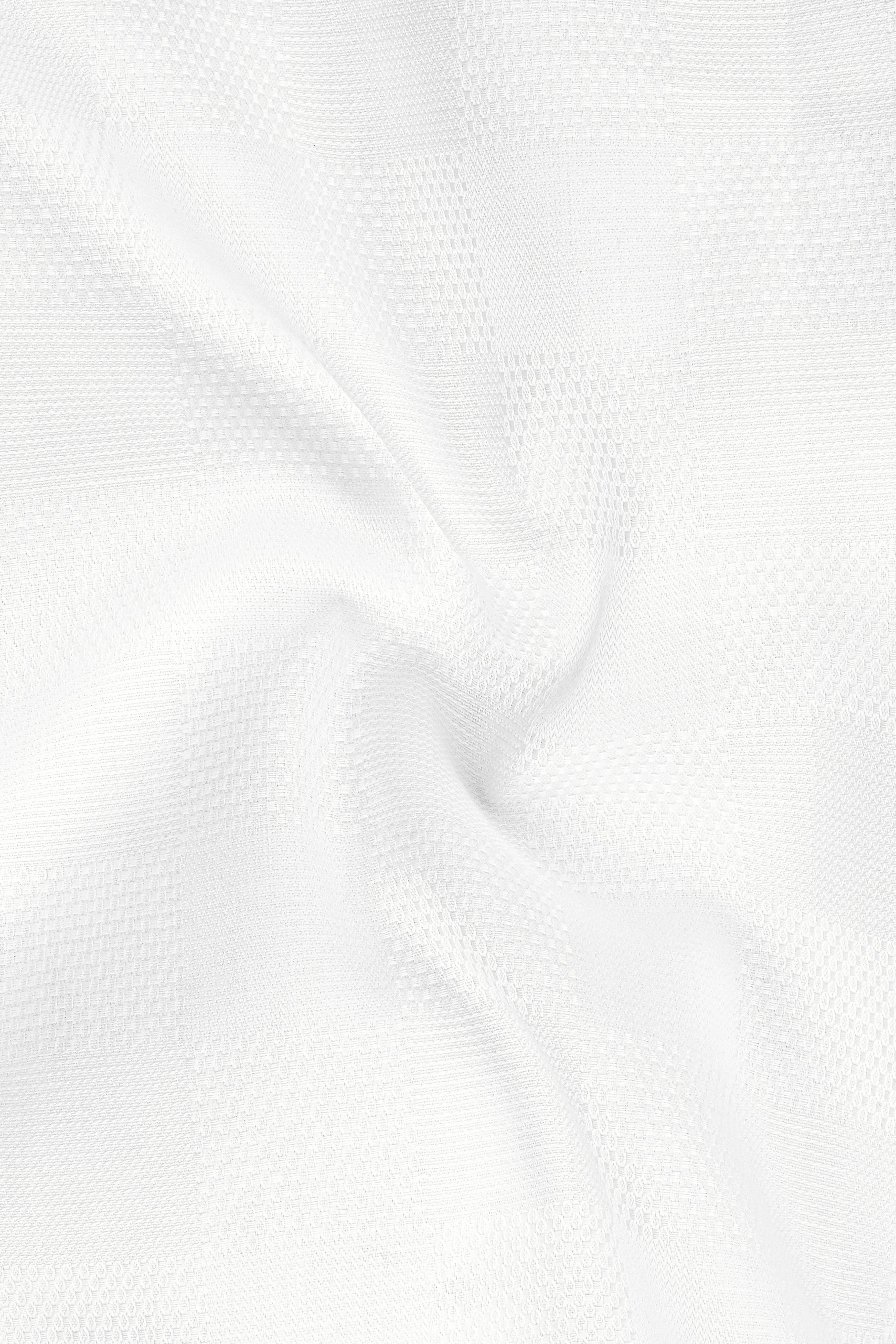 Milky White Dobby Textured Premium Giza Cotton Shirt sold by French Crown product image thumbnail 2