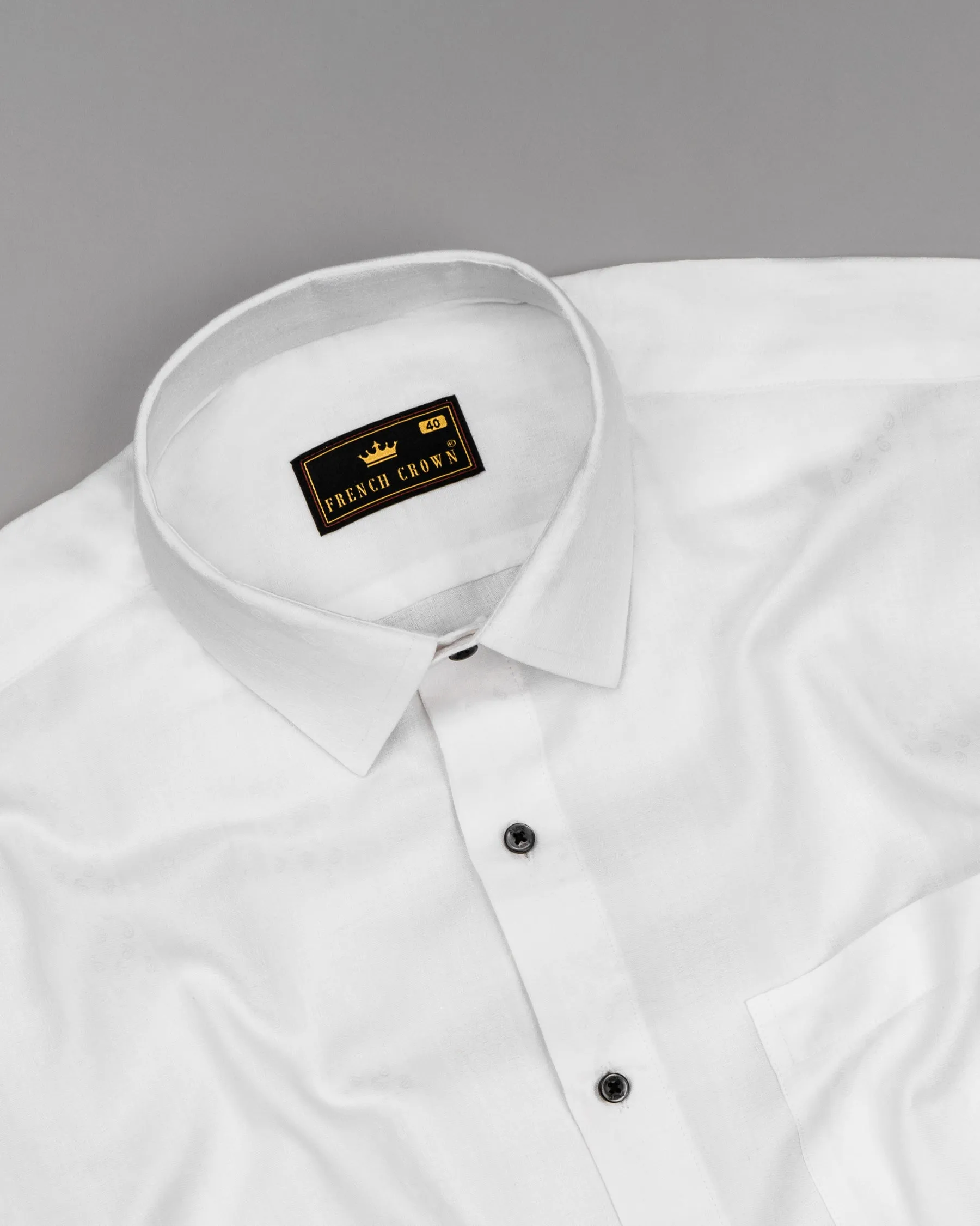 Bright White Jacquard Textured Premium Giza Cotton Shirt sold by French Crown product image thumbnail 5
