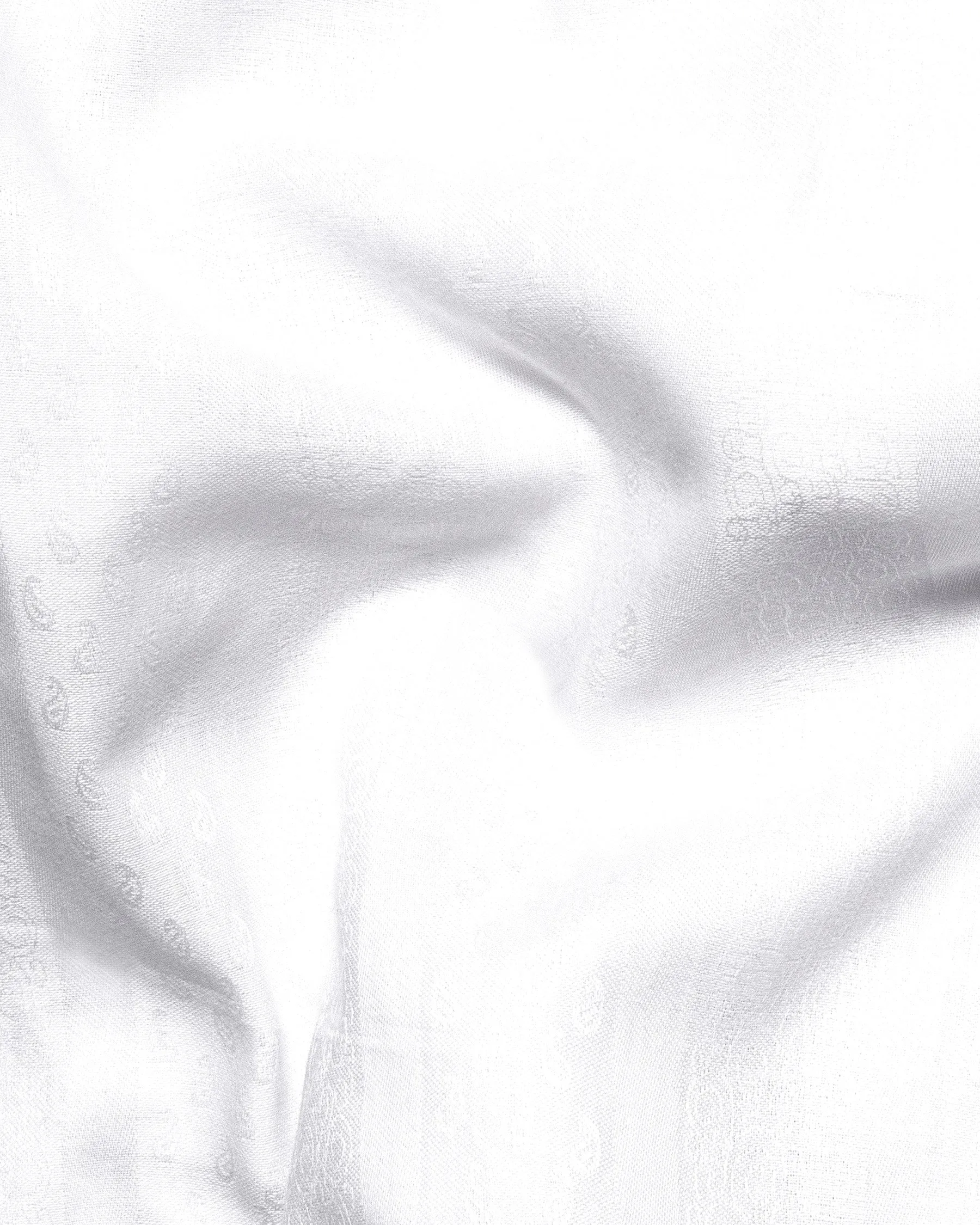 Bright White Jacquard Textured Premium Giza Cotton Shirt sold by French Crown product image thumbnail 2