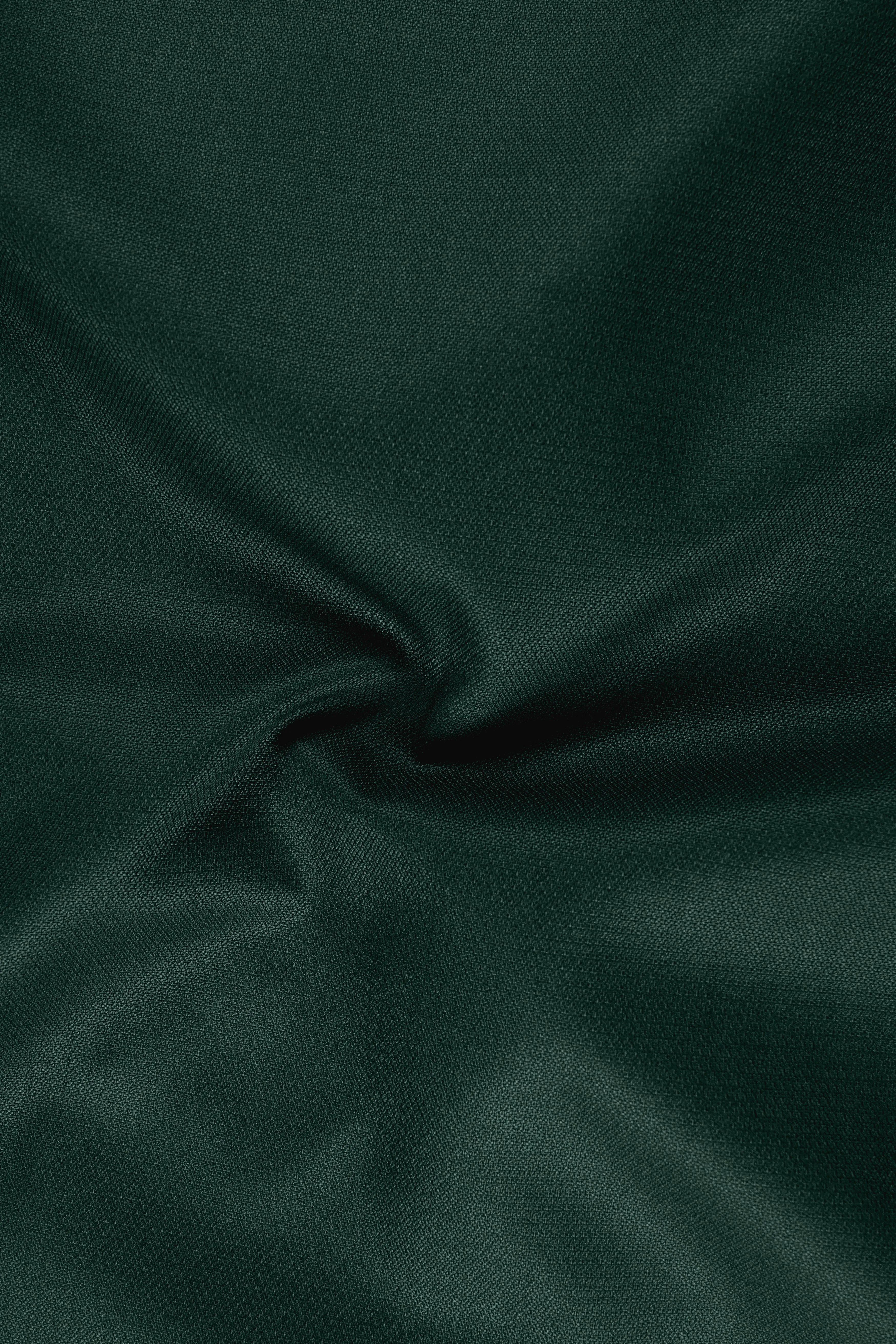 Noble-Phthalo Green Diamond Textured Wool Rich Slight Stretch Waistcoat sold by French Crown product image thumbnail 3