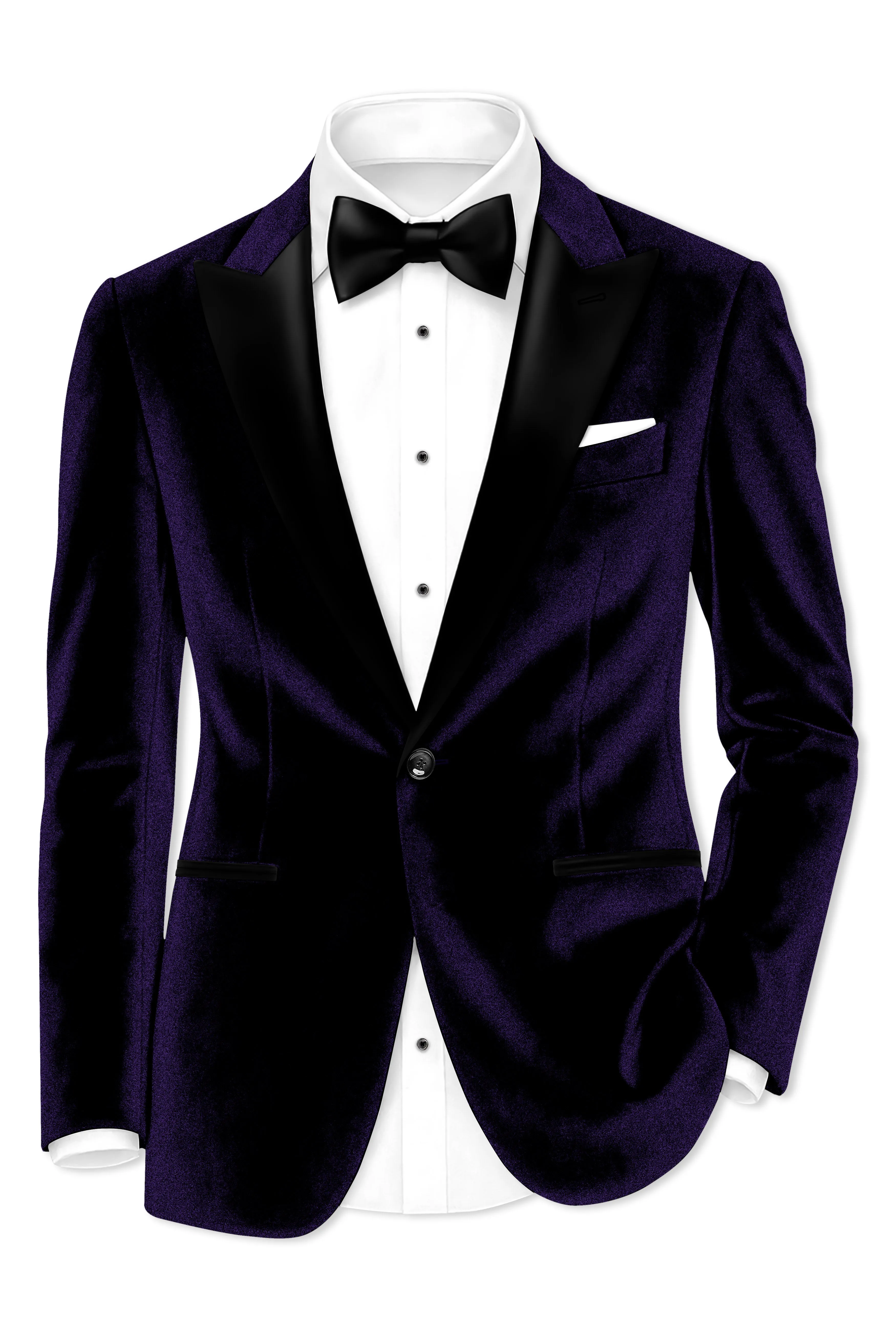 Virelle-Russian Purple Velvet Peak Lapel Tuxedo Blazer sold by French Crown product image thumbnail 2