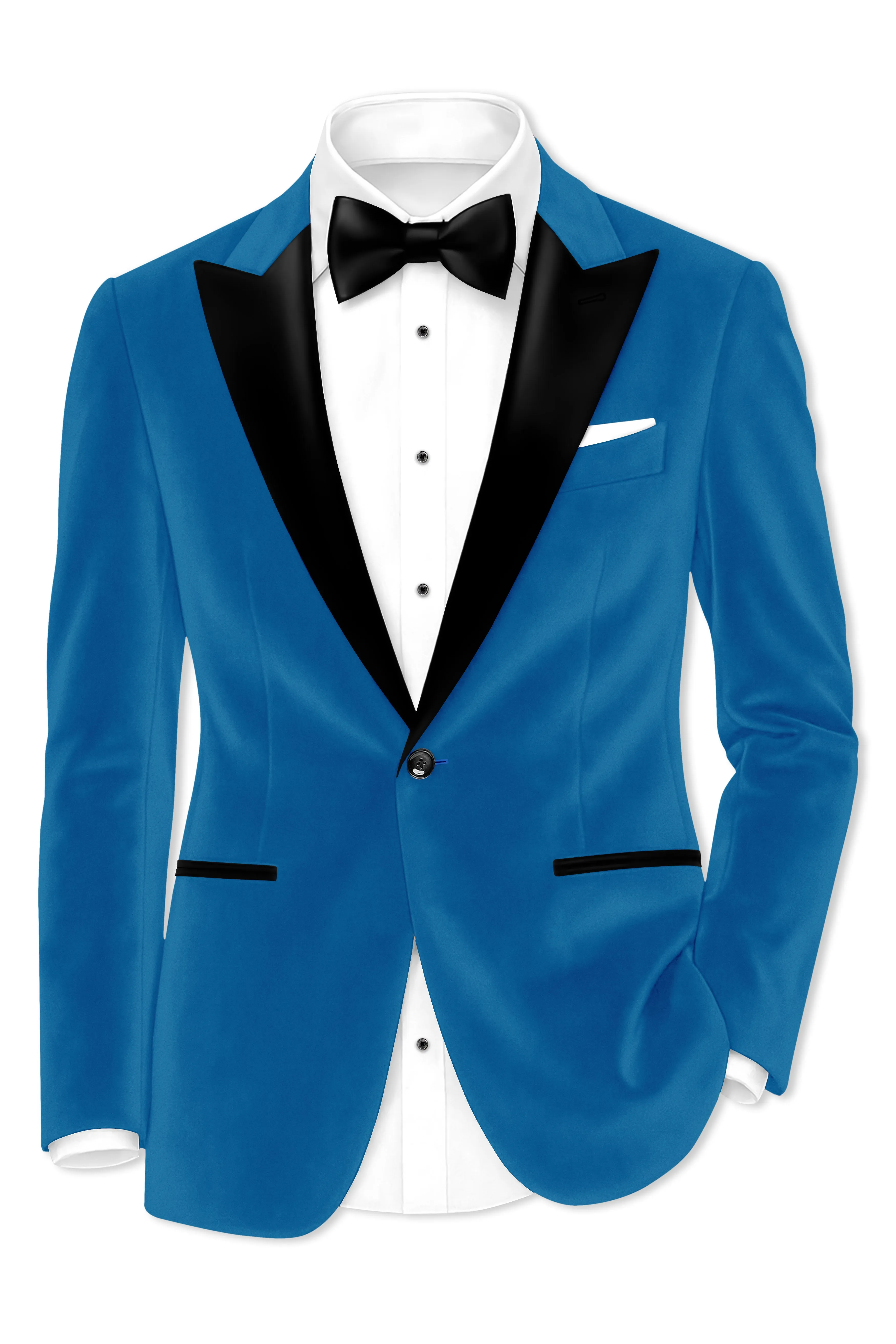 Orvian-Venice Blue Velvet Peak Lapel Tuxedo Blazer sold by French Crown product image thumbnail 2