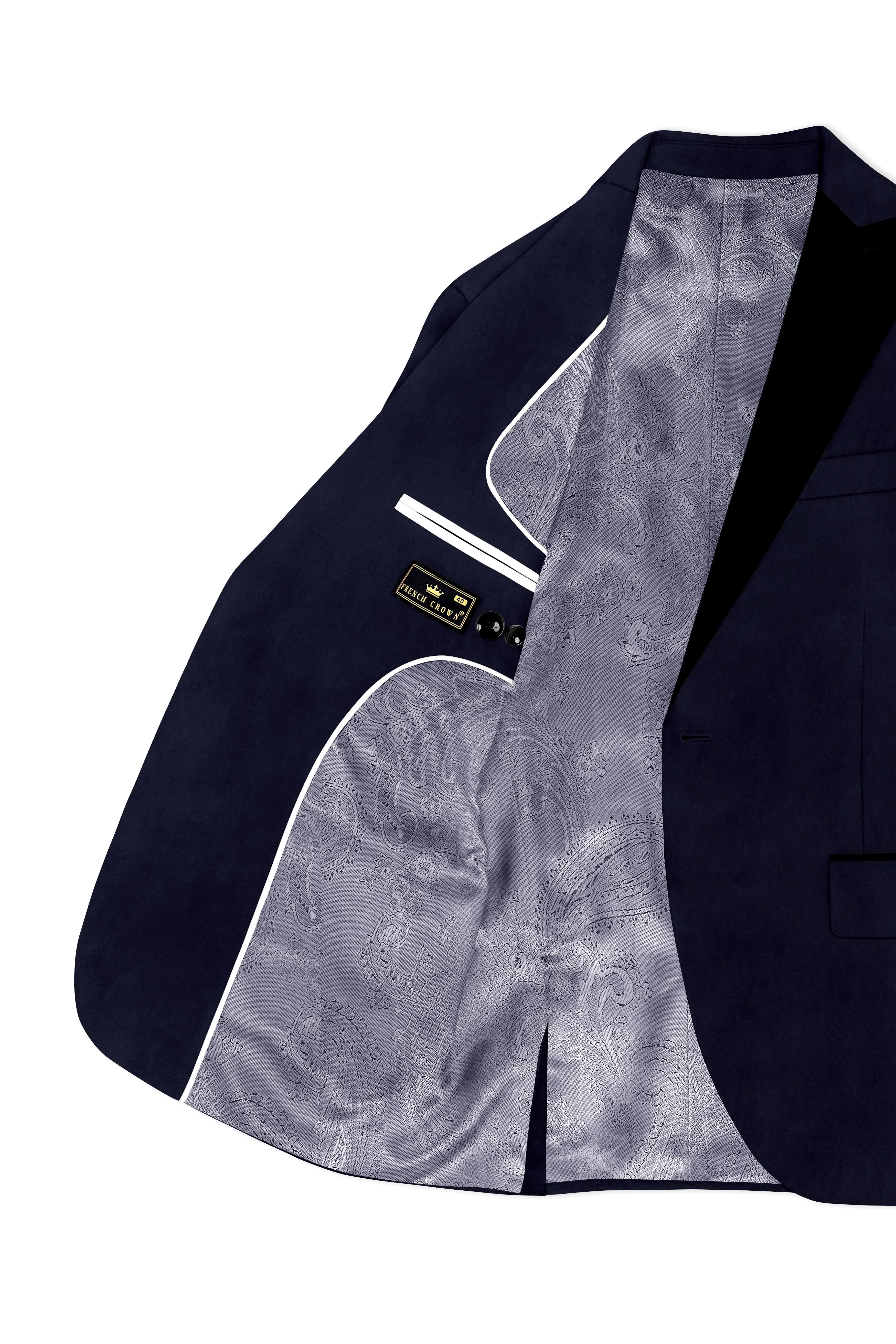 Torvian-Vulcan Purple Velvet Peak Lapel Tuxedo Blazer sold by French Crown product image thumbnail 5