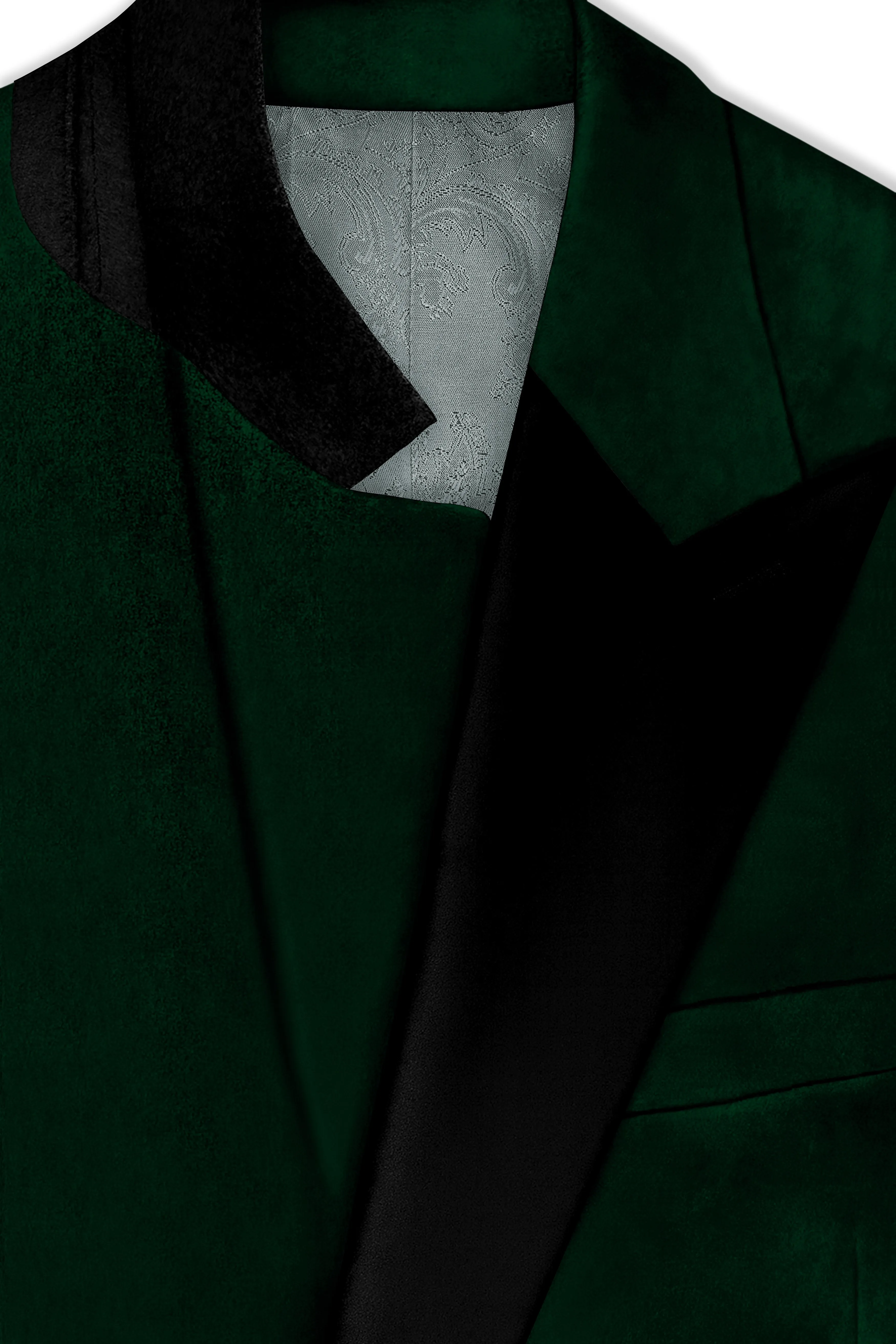 Aurel-Burnham Green Velvet Peak Lapel Tuxedo Blazer sold by French Crown product image thumbnail 4