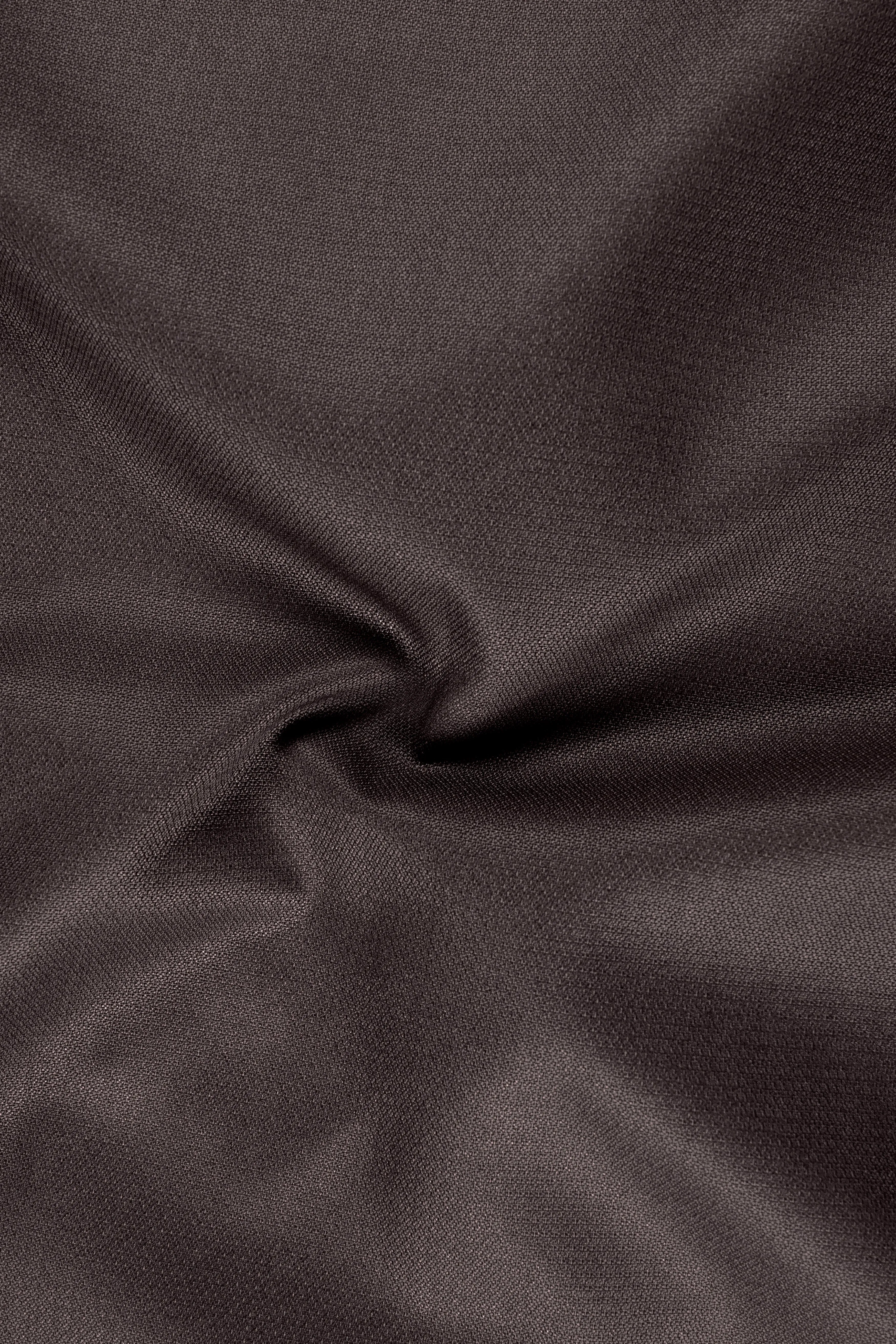Estate-Fuscous Brown Diamond Textured Wool Rich Slight Stretch Single Breasted Blazer sold by French Crown product image thumbnail 3