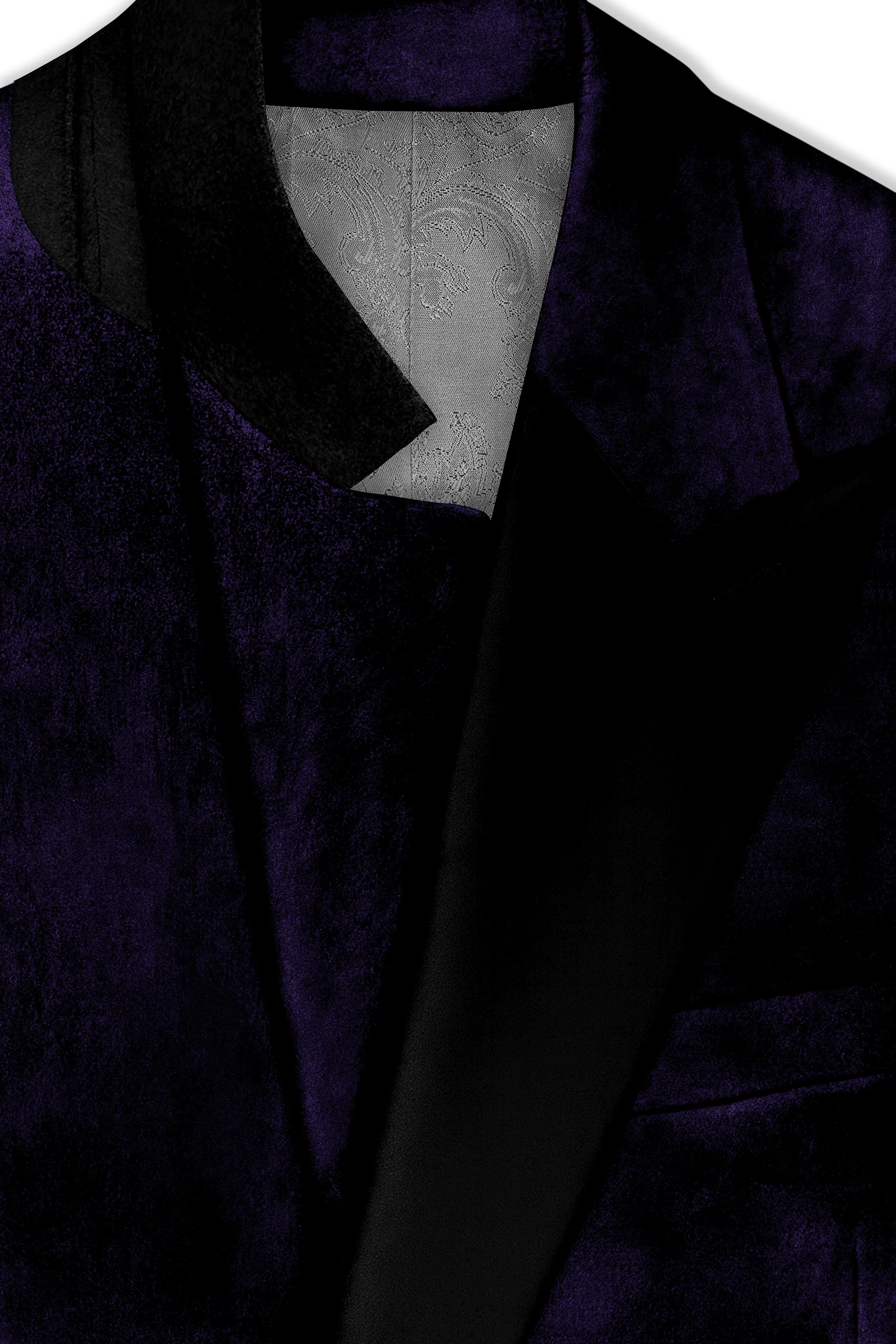 Virelle-Russian Purple Velvet Peak Lapel Tuxedo Suit sold by French Crown product image thumbnail 5