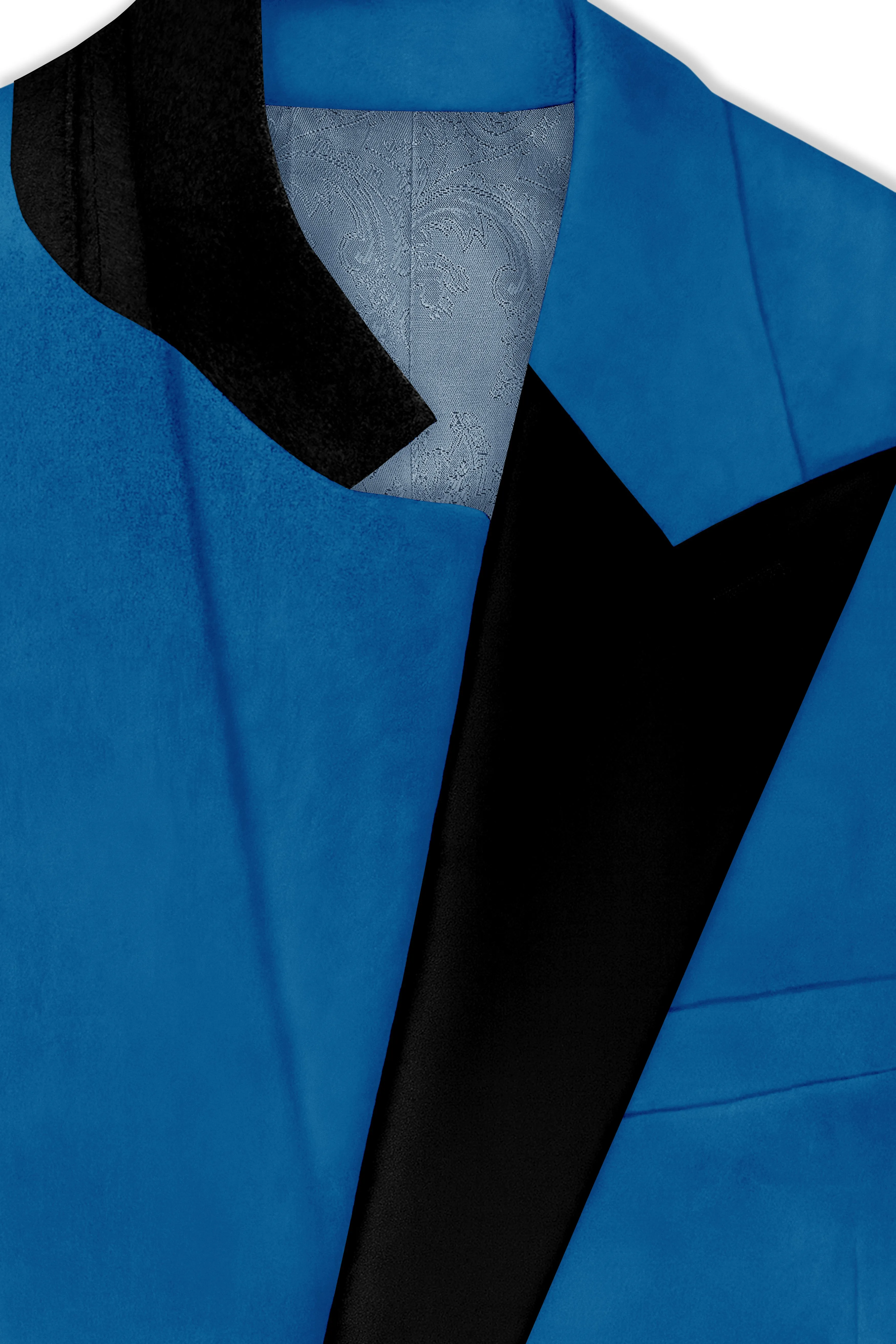 Orvian-Venice Blue Velvet Peak Lapel Tuxedo Suit sold by French Crown product image thumbnail 5