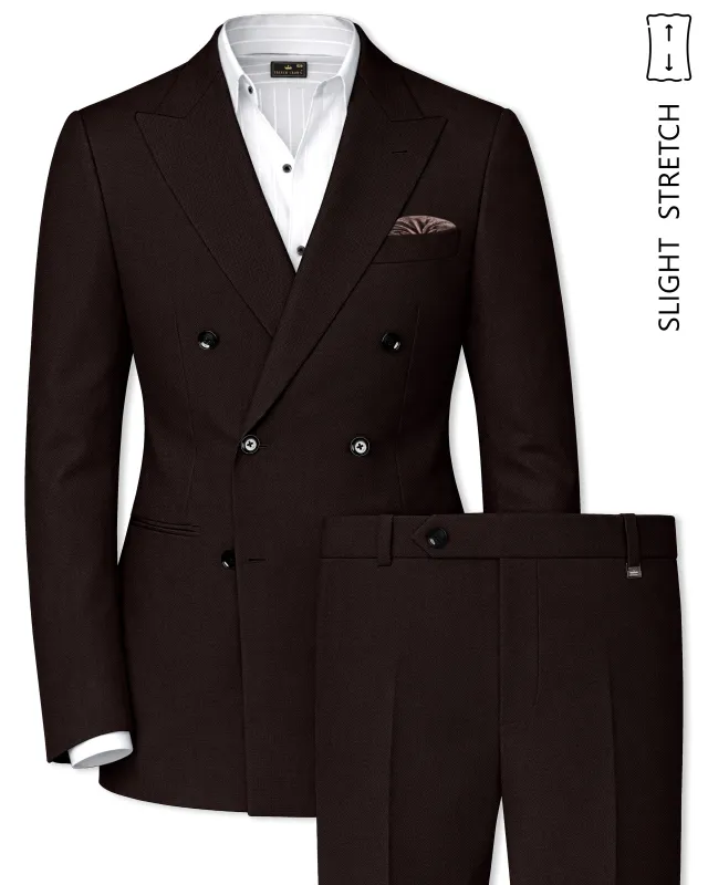 Hampton-Gondola Brown Diamond Textured Wool Rich Slight Double Single Breasted Suit made by French Crown