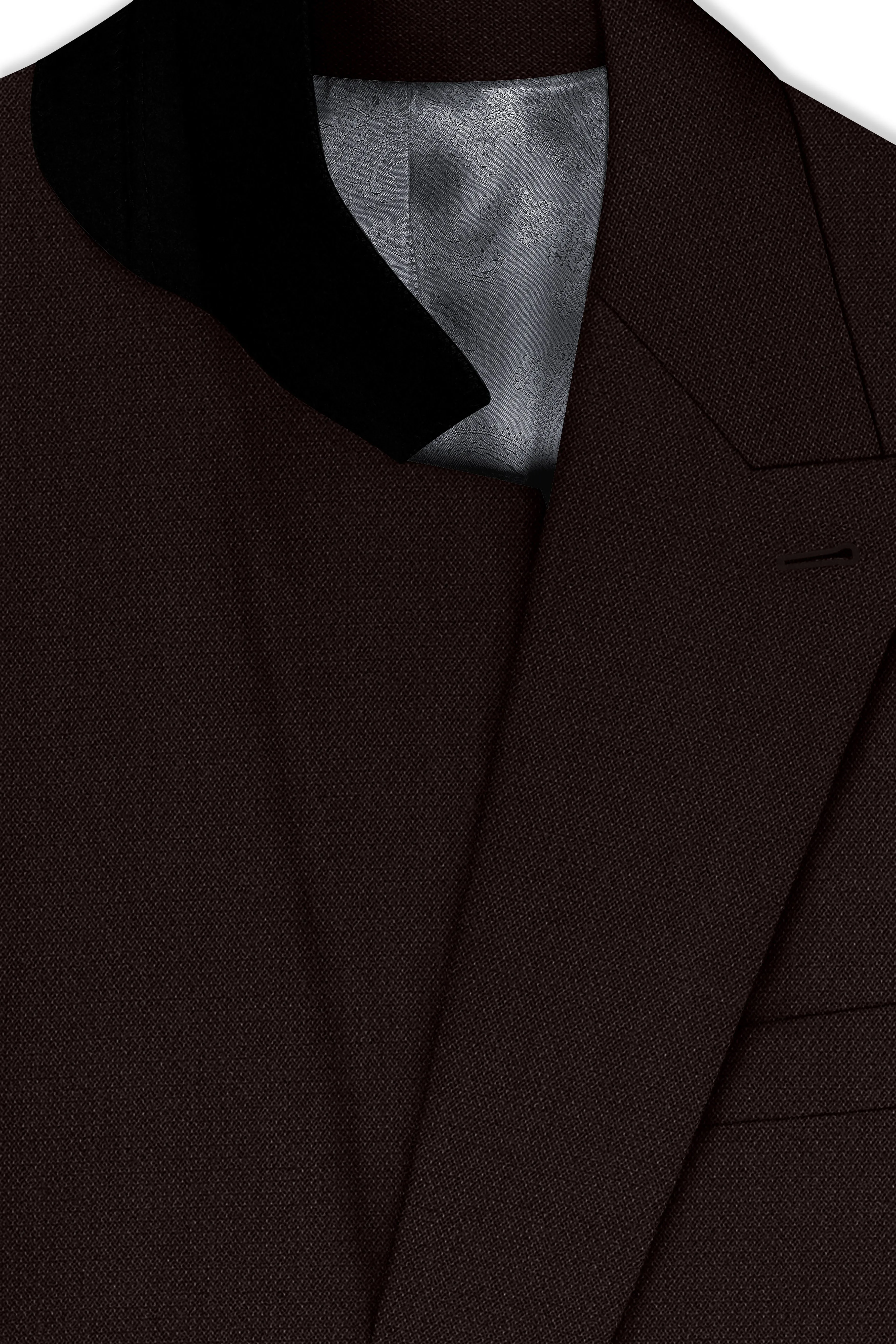 Hampton-Gondola Brown Diamond Textured Wool Rich Slight Double Single Breasted Suit sold by French Crown product image thumbnail 5