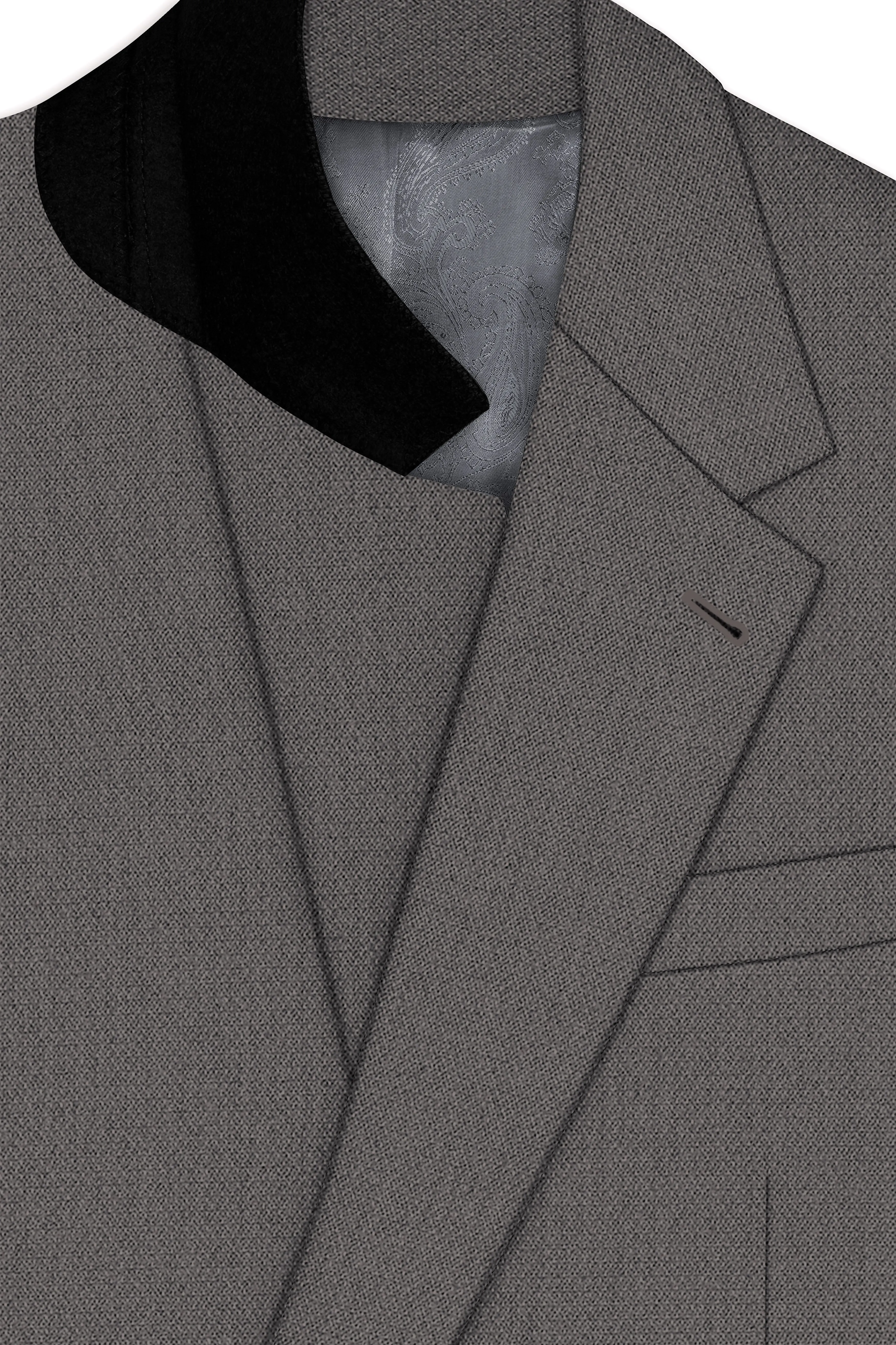 Sterling-Ironside Gray Diamond Textured Wool Rich Slight Stretch Single Breasted Suit sold by French Crown product image thumbnail 5