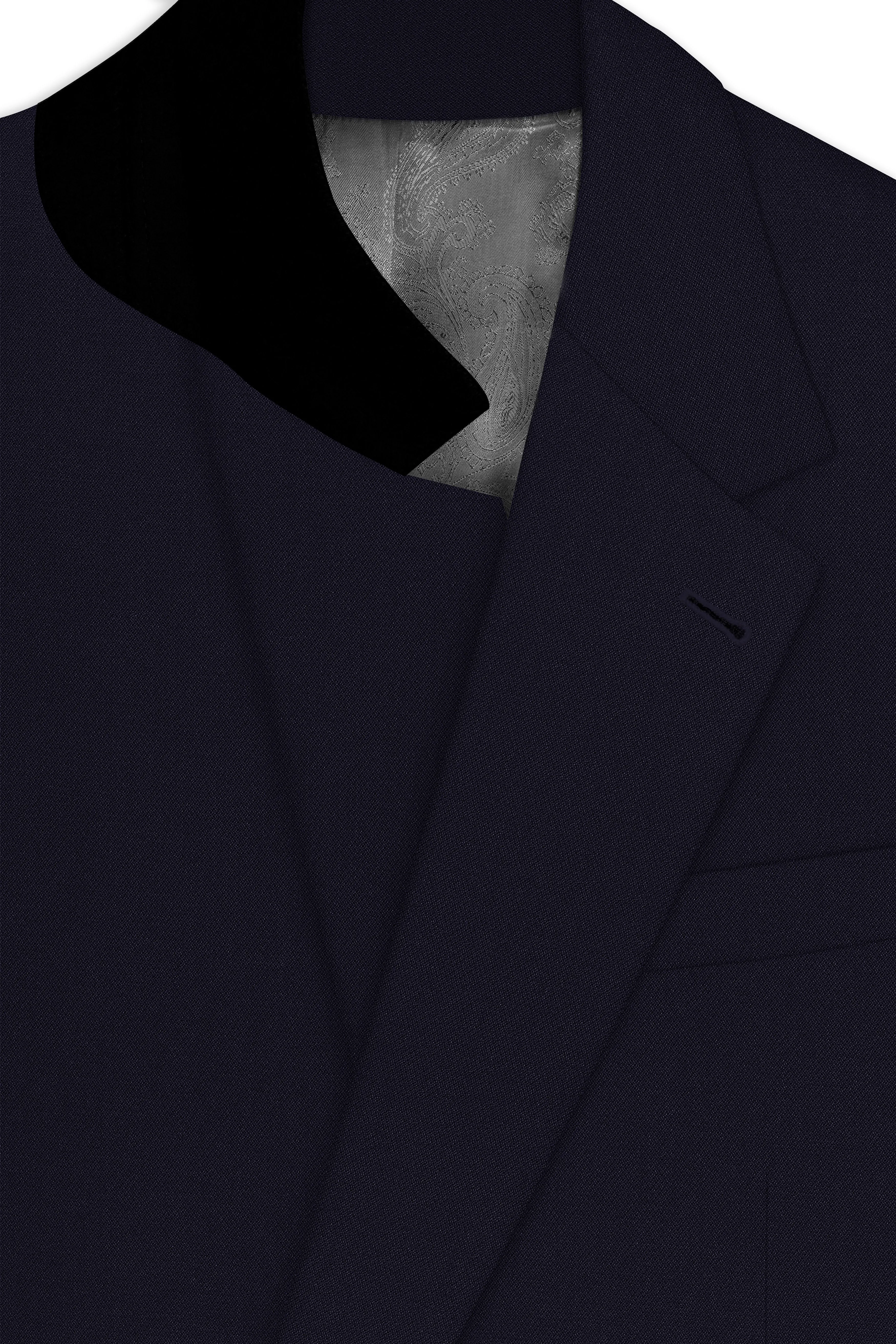 Monarch-Vulcan Blue Diamond Textured Wool Rich Slight Stretch Single Breasted Suit sold by French Crown product image thumbnail 5
