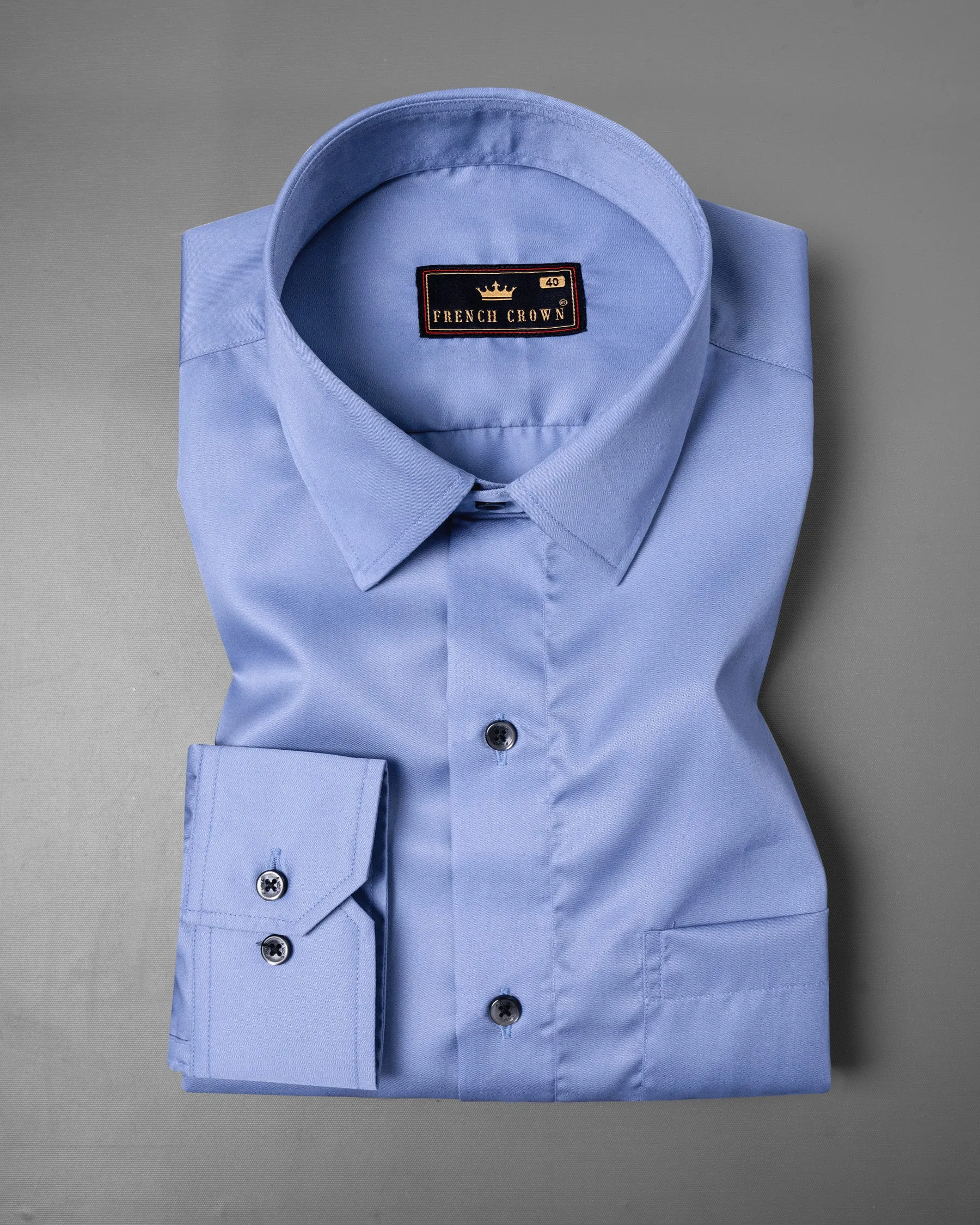 Ship Cove Blue Premium Satin Shirt sold by French Crown product image thumbnail 3