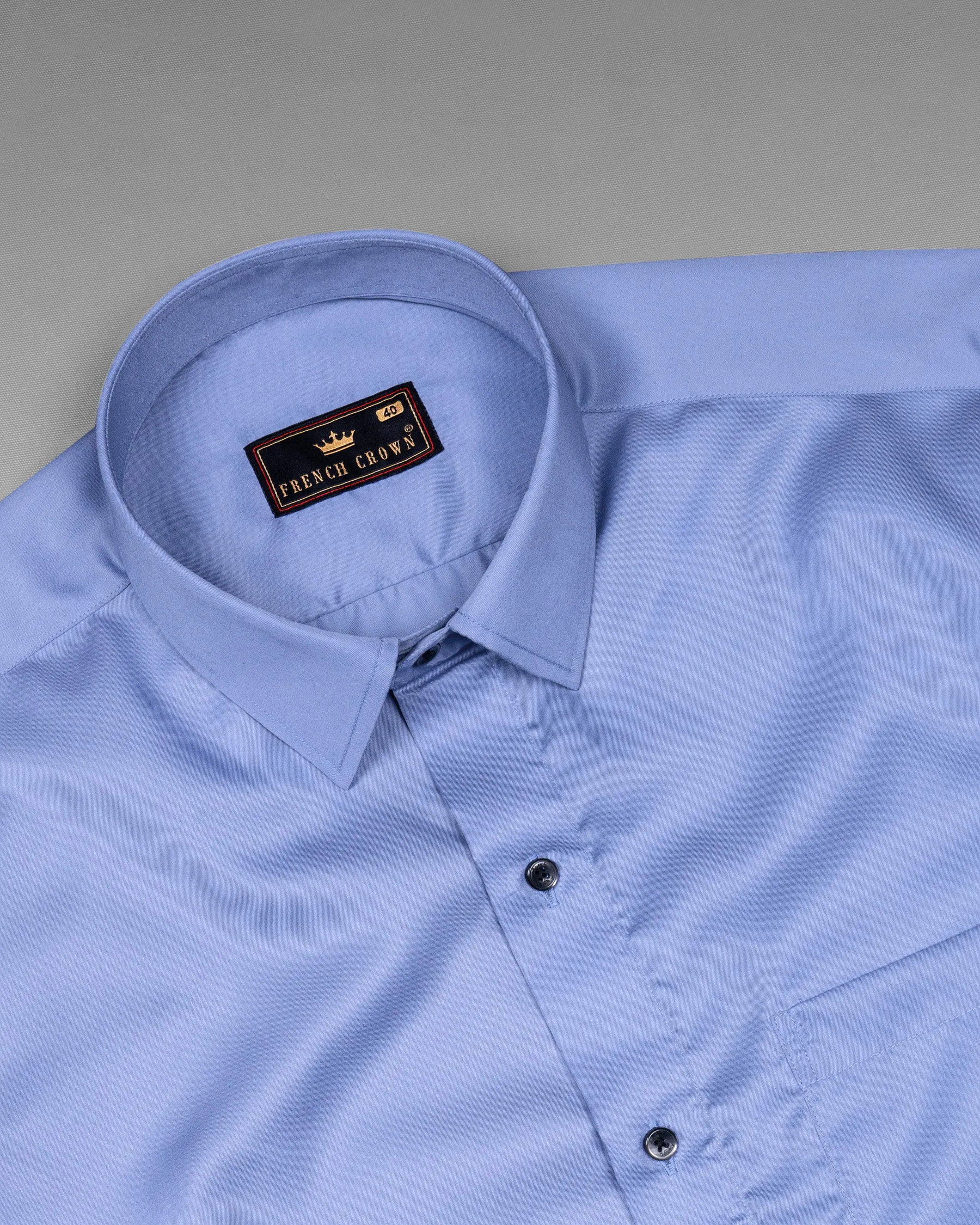 Ship Cove Blue Premium Satin Shirt sold by French Crown product image thumbnail 4