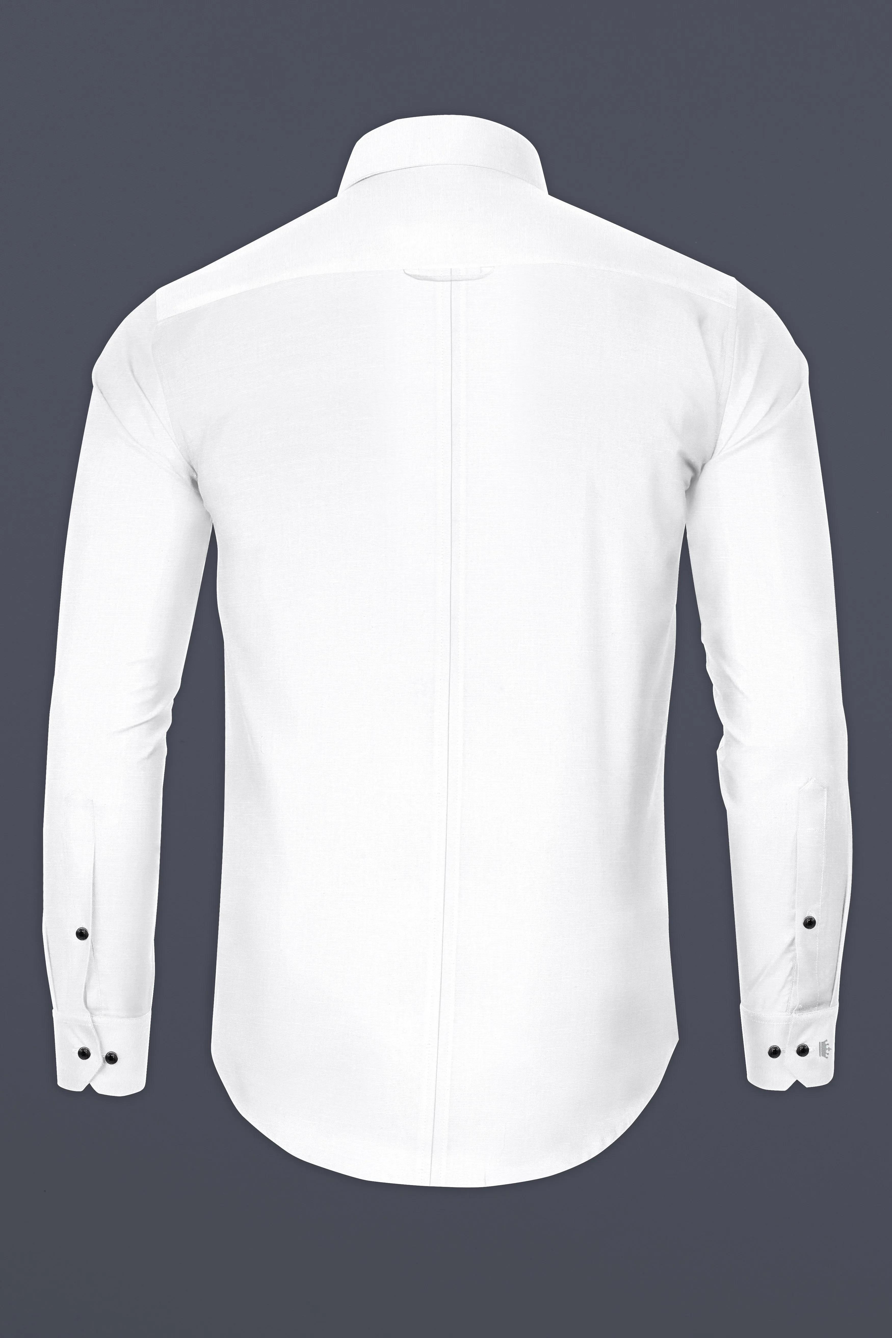 Bright White Luxurious Linen Shirt sold by French Crown product image thumbnail 5