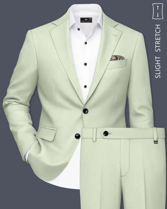 Breeze-Mint Green Slight Stretch Subtle Sheen Poly-Viscose Single Breasted Suit made by French Crown