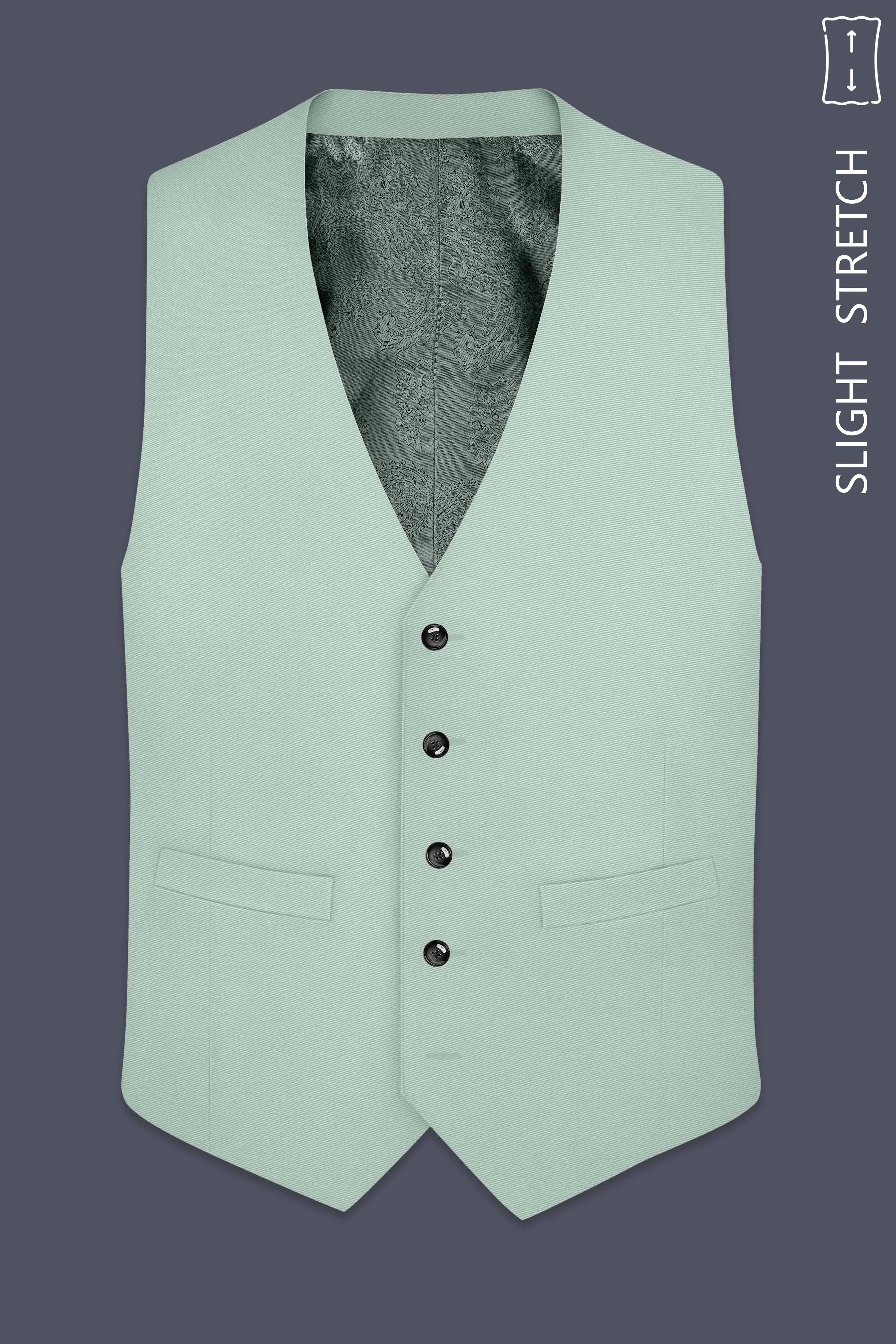 Umbra-Shadow Green Slight Stretch Subtle Sheen Poly-Viscose Waistcoat sold by French Crown product image thumbnail 2