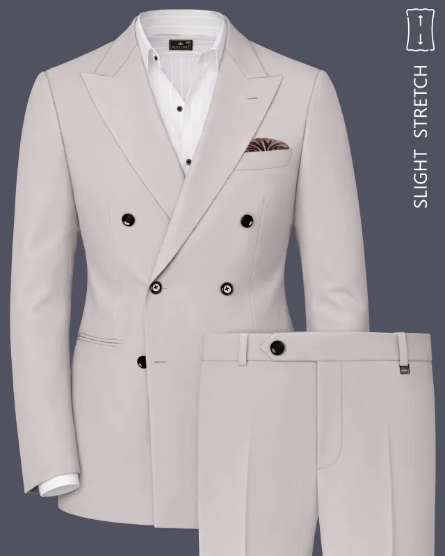 Lustre-Cloud Pink Slight Stretch Subtle Sheen Poly-Viscose Double Breasted Suit made by French Crown