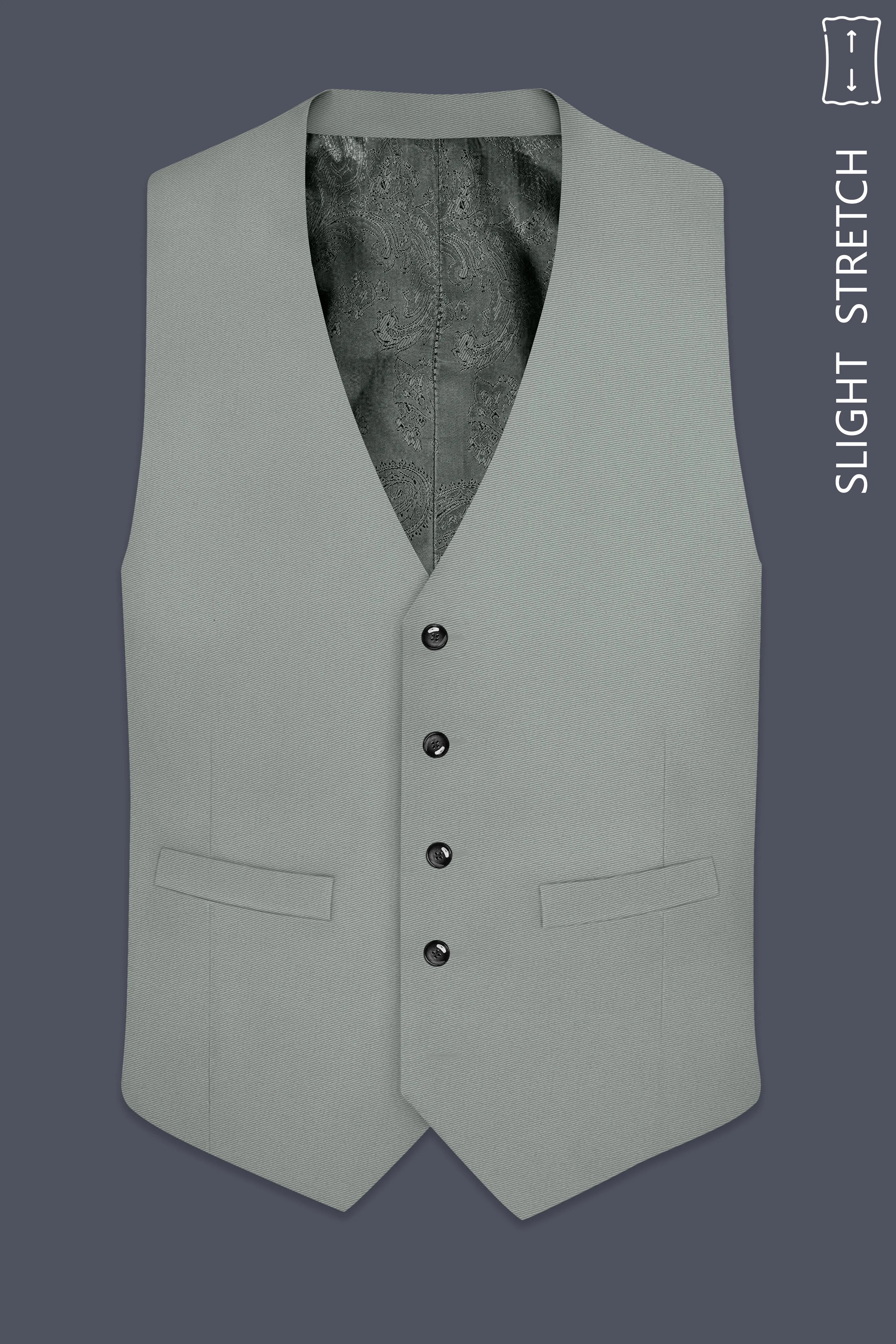 Beryl-Regent Green Slight Stretch Subtle Sheen Poly-Viscose Waistcoat sold by French Crown product image thumbnail 2