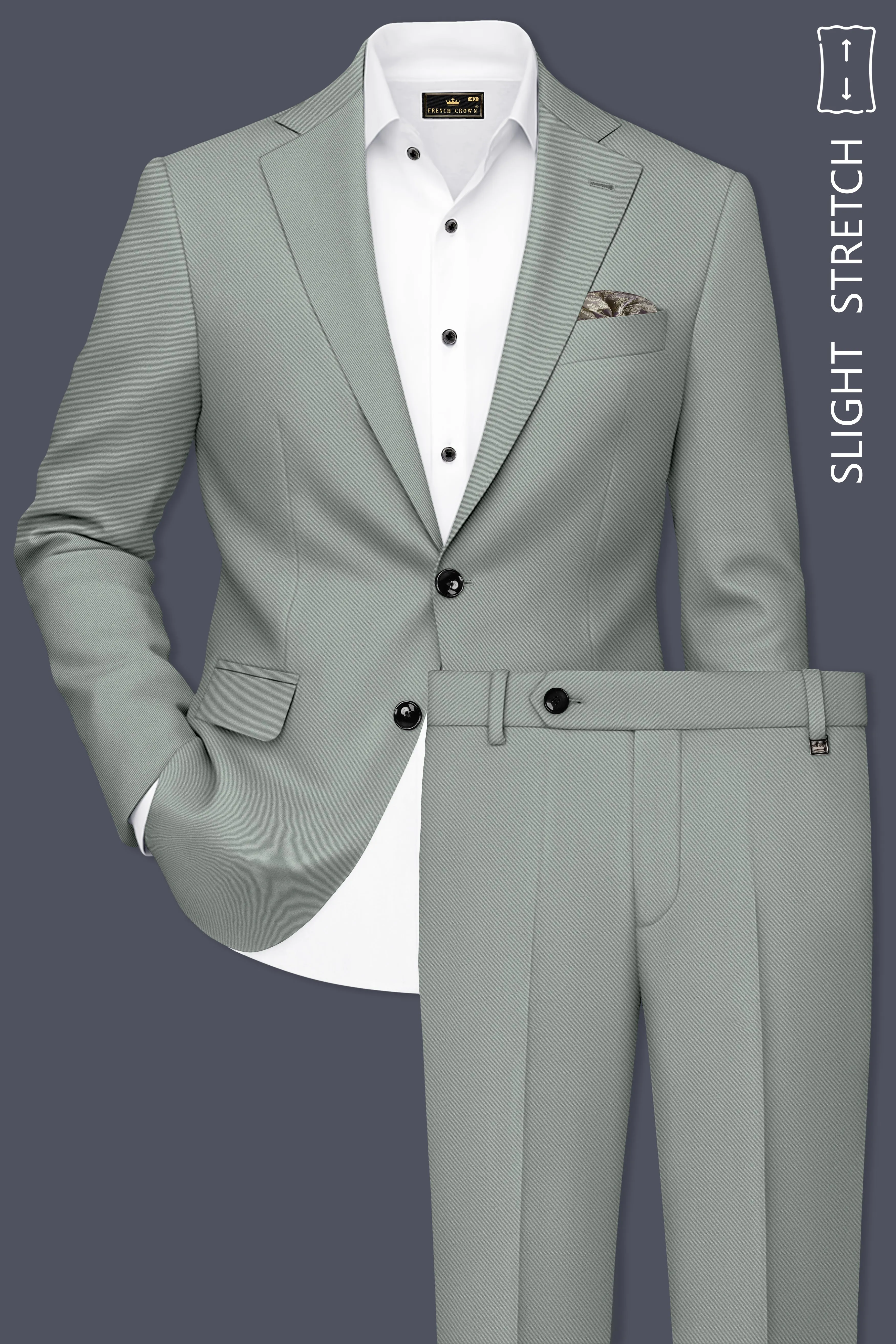 Beryl-Regent Green Slight Stretch Subtle Sheen Poly-Viscose Single Breasted Suit sold by French Crown product image thumbnail 2