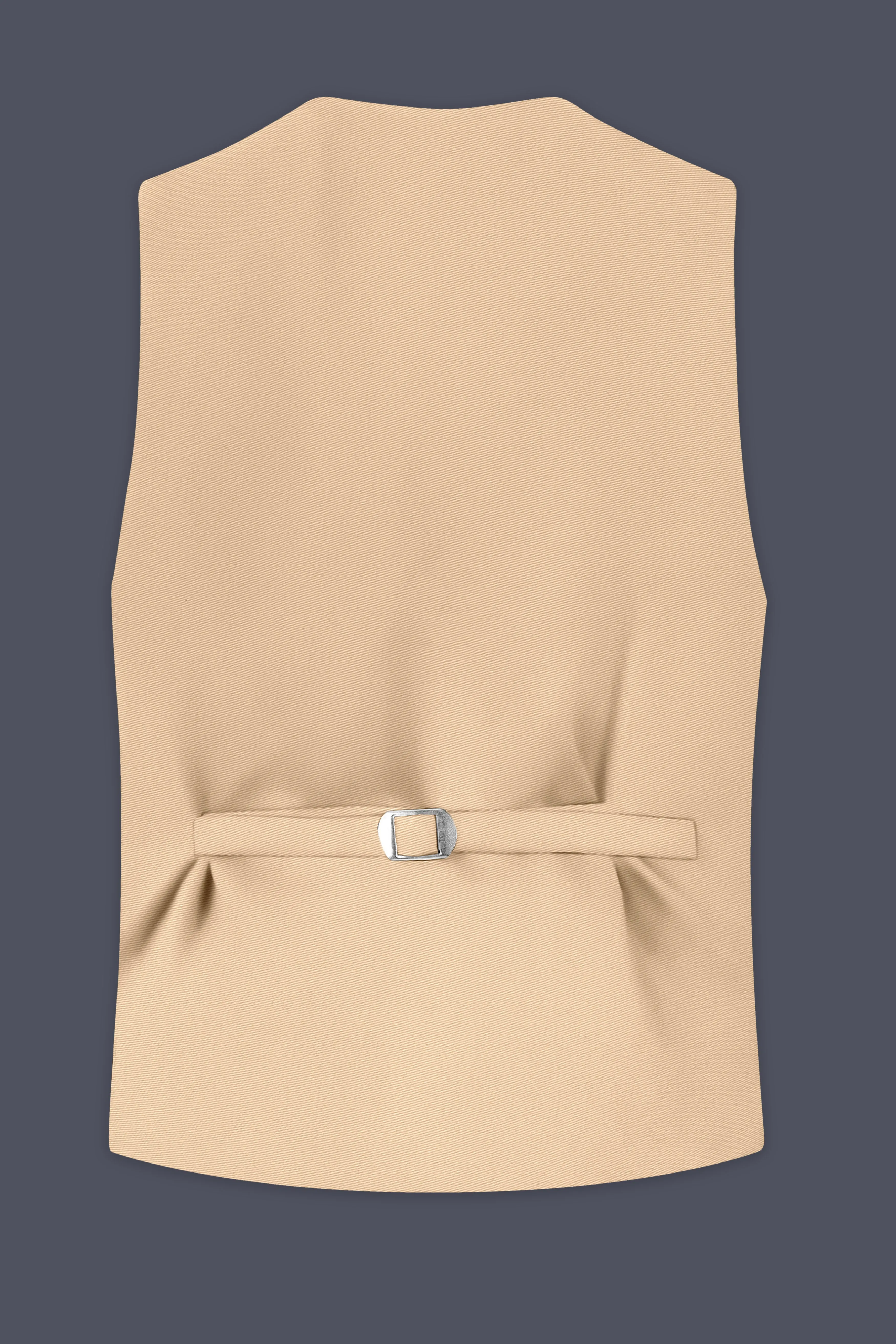 Ecru-Cashmere Cream Slight Stretch Subtle Sheen Poly-Viscose Waistcoat sold by French Crown product image thumbnail 4
