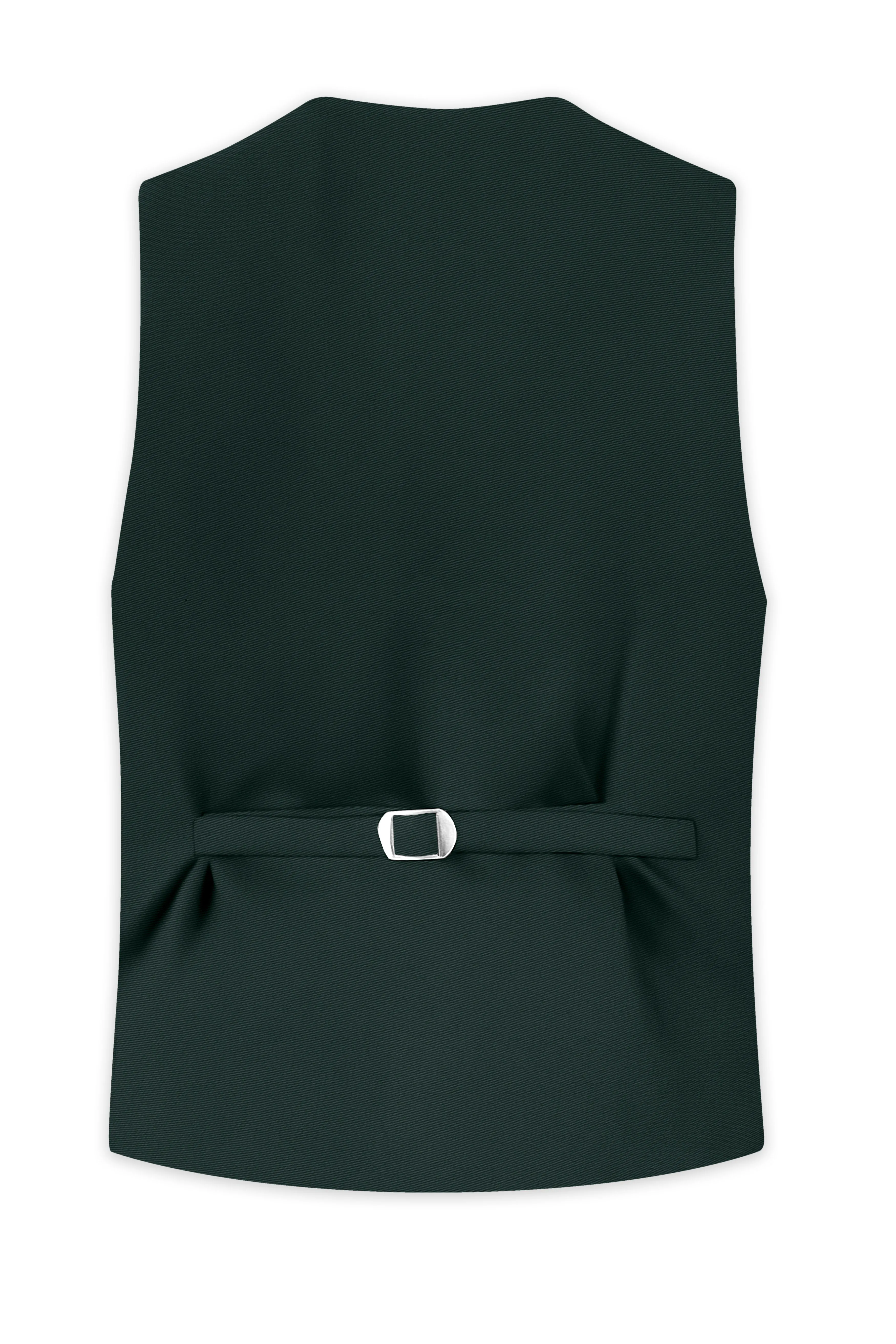 Viridian-Gable Green Slight Stretch Subtle Sheen Poly-Viscose Waistcoat sold by French Crown product image thumbnail 4