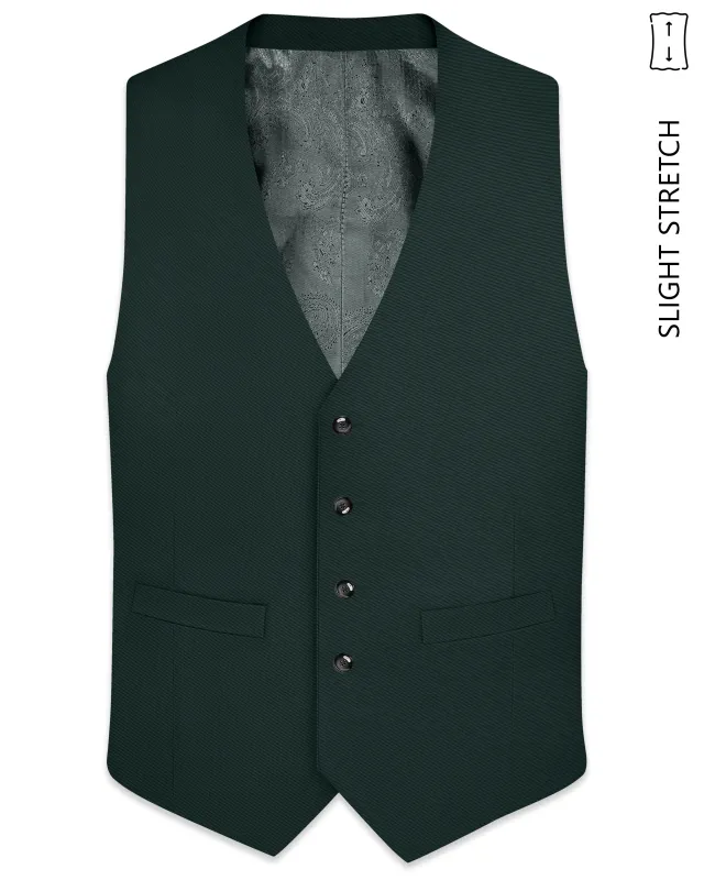 Viridian-Gable Green Slight Stretch Subtle Sheen Poly-Viscose Waistcoat made by French Crown