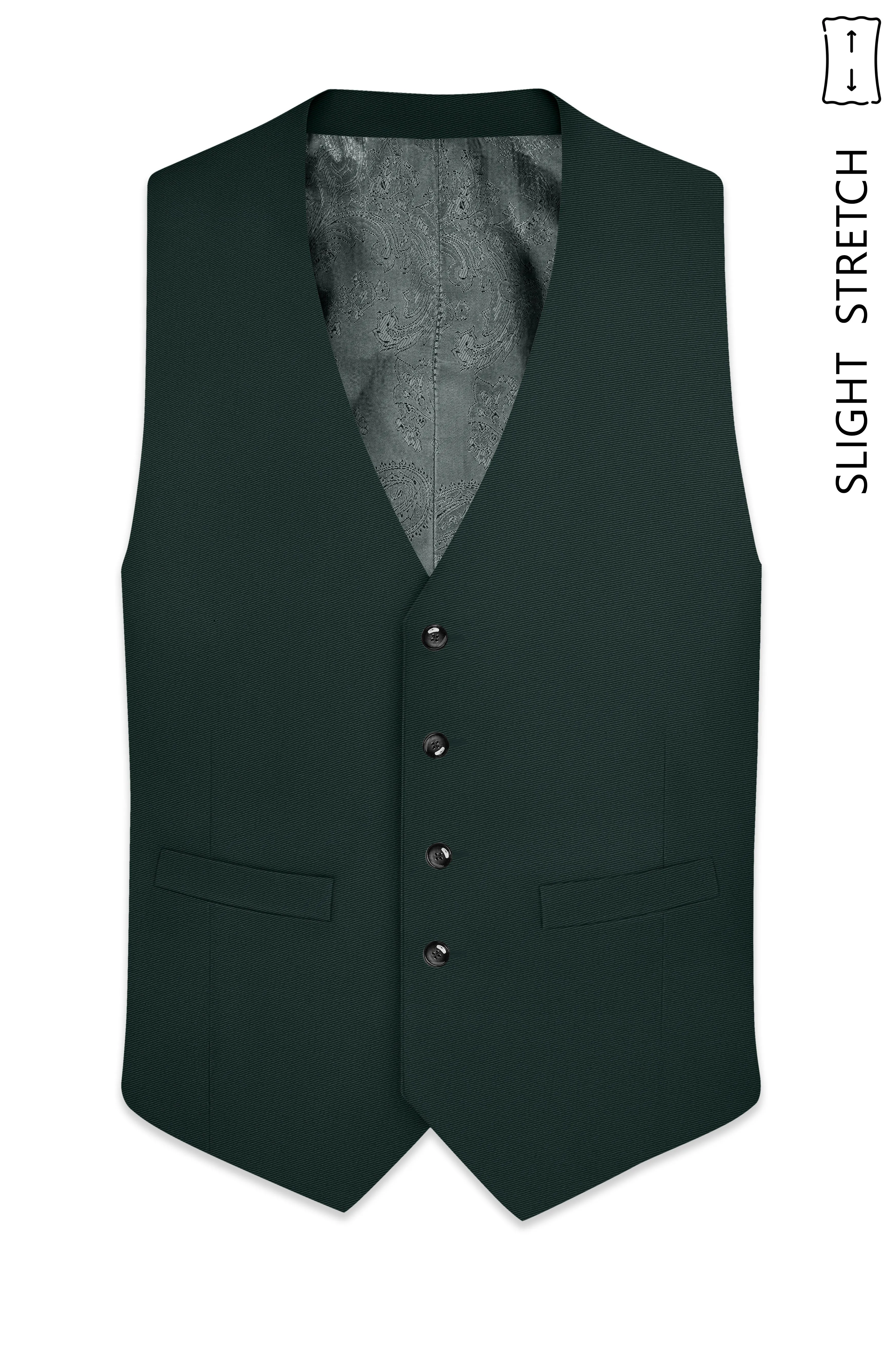 Viridian-Gable Green Slight Stretch Subtle Sheen Poly-Viscose Waistcoat sold by French Crown product image thumbnail 2