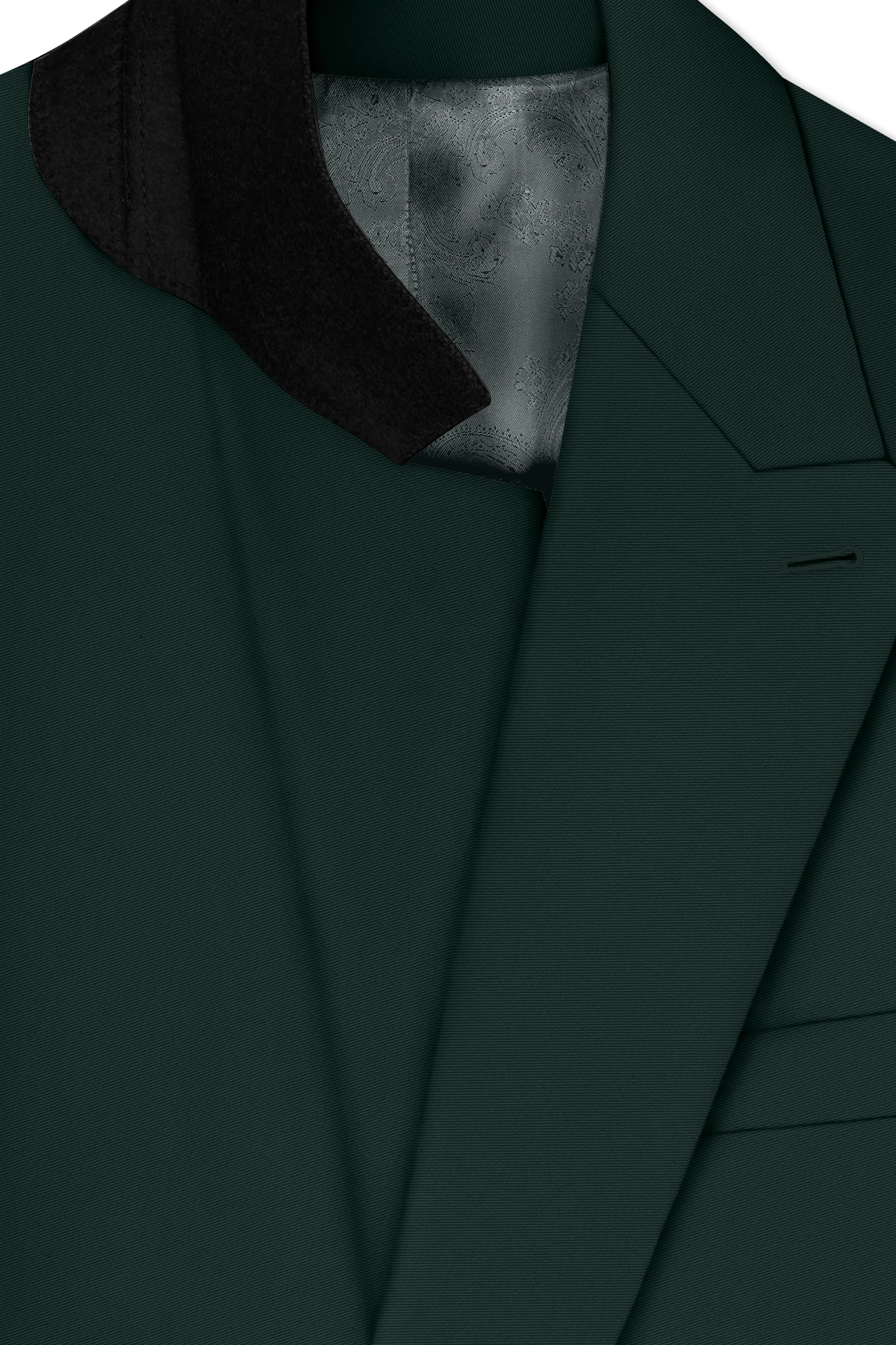 Viridian-Gable Green Slight Stretch Subtle Sheen Poly-Viscose Double Breasted Suit sold by French Crown product image thumbnail 5