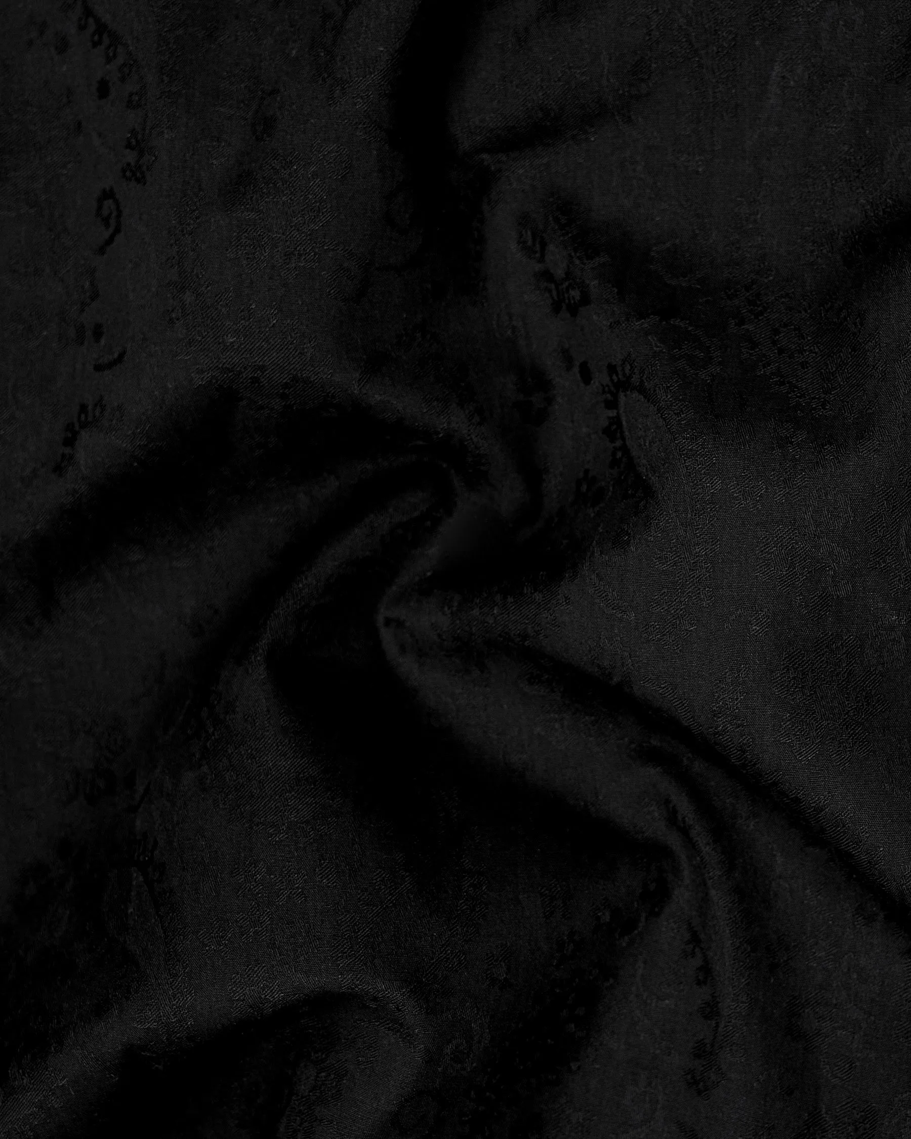 Jade Black With Self Paisleys Jacquard Textured Premium Giza Cotton Shirt sold by French Crown product image thumbnail 2