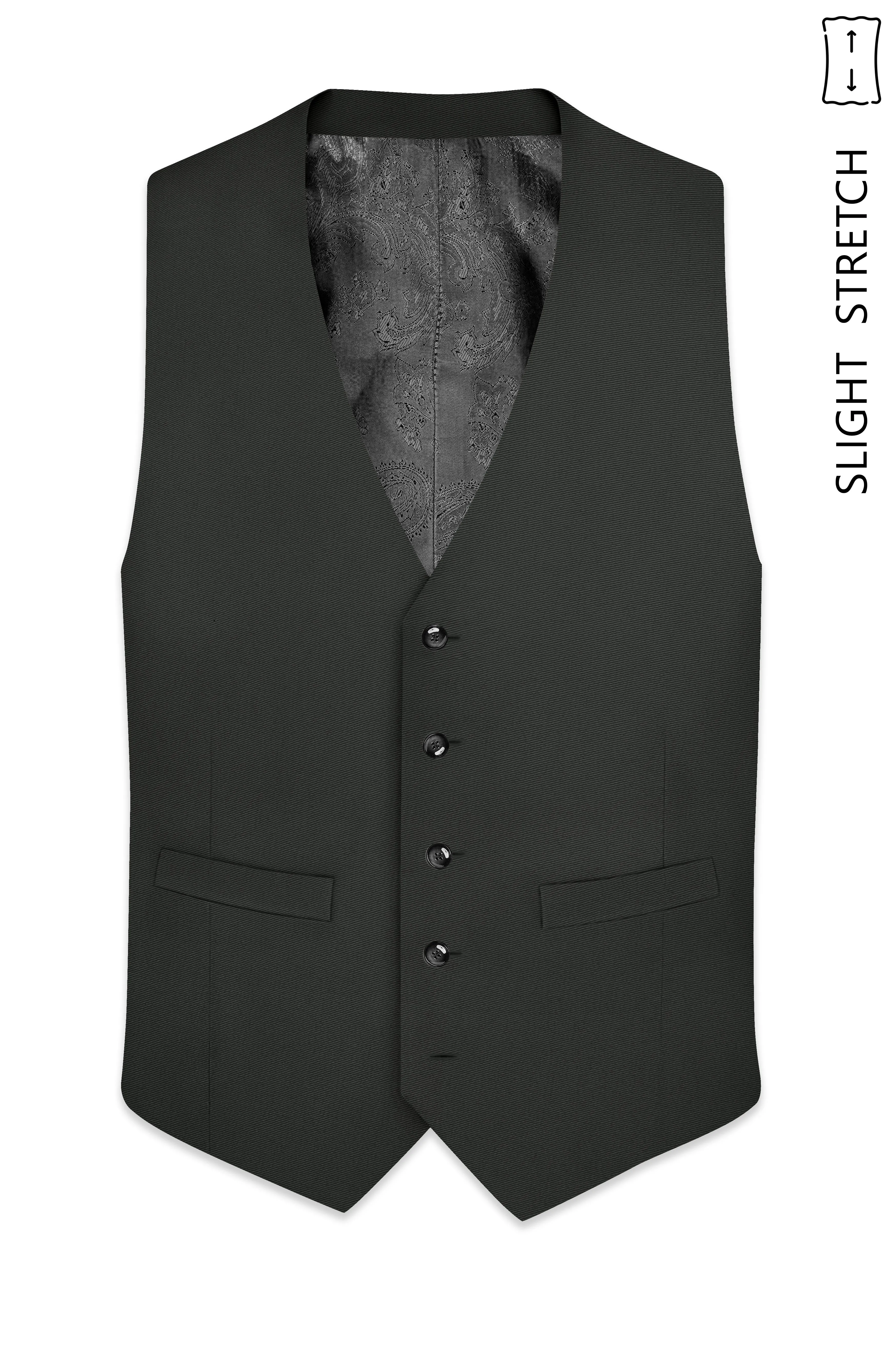 Emeron-Seaweed Green Slight Stretch Subtle Sheen Poly-Viscose Waistcoat sold by French Crown product image thumbnail 2