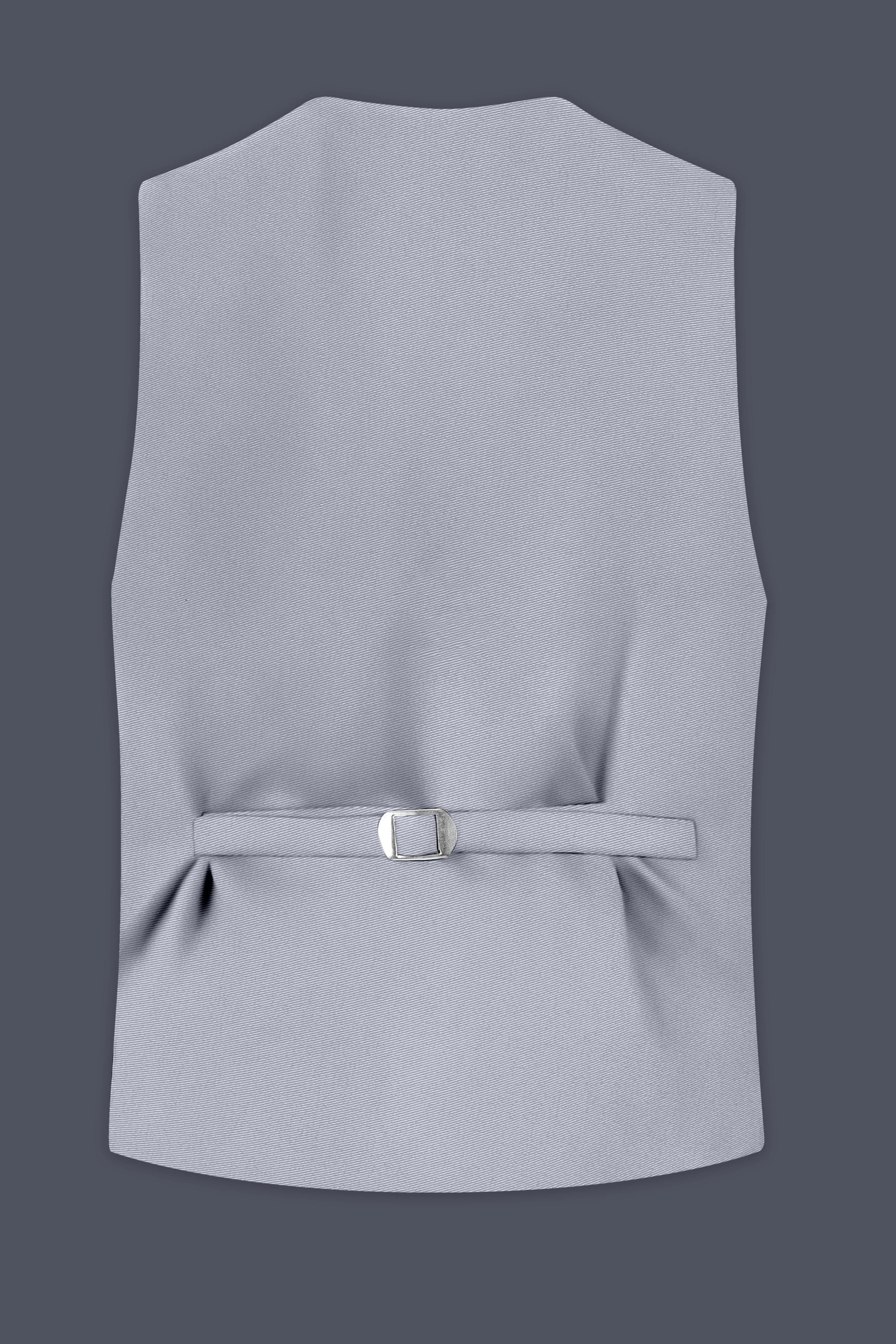 Ashvaro-Manatee Gray Slight Stretch Subtle Sheen Poly-Viscose Waistcoat sold by French Crown product image thumbnail 4
