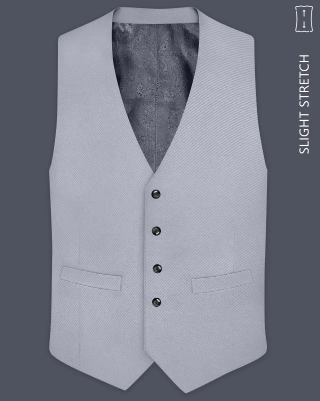 Ashvaro-Manatee Gray Slight Stretch Subtle Sheen Poly-Viscose Waistcoat made by French Crown