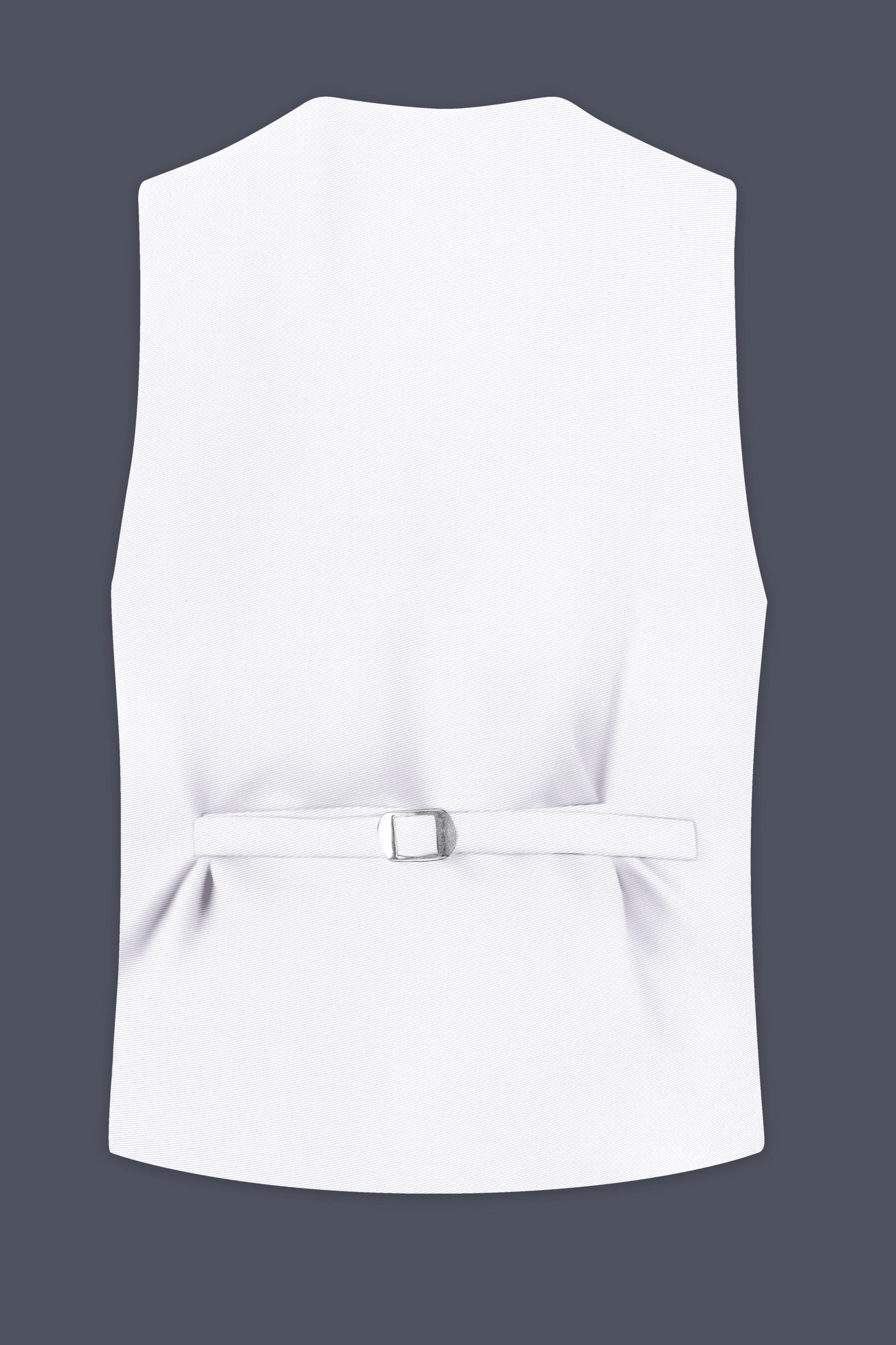 Aurello-Bright White Slight Stretch Subtle Sheen Poly-Viscose Waistcoat sold by French Crown product image thumbnail 4