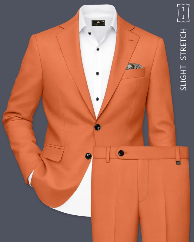 Prestige-Tuscany Orange Wool Rich Slight Stretch Single Breasted Suit made by French Crown