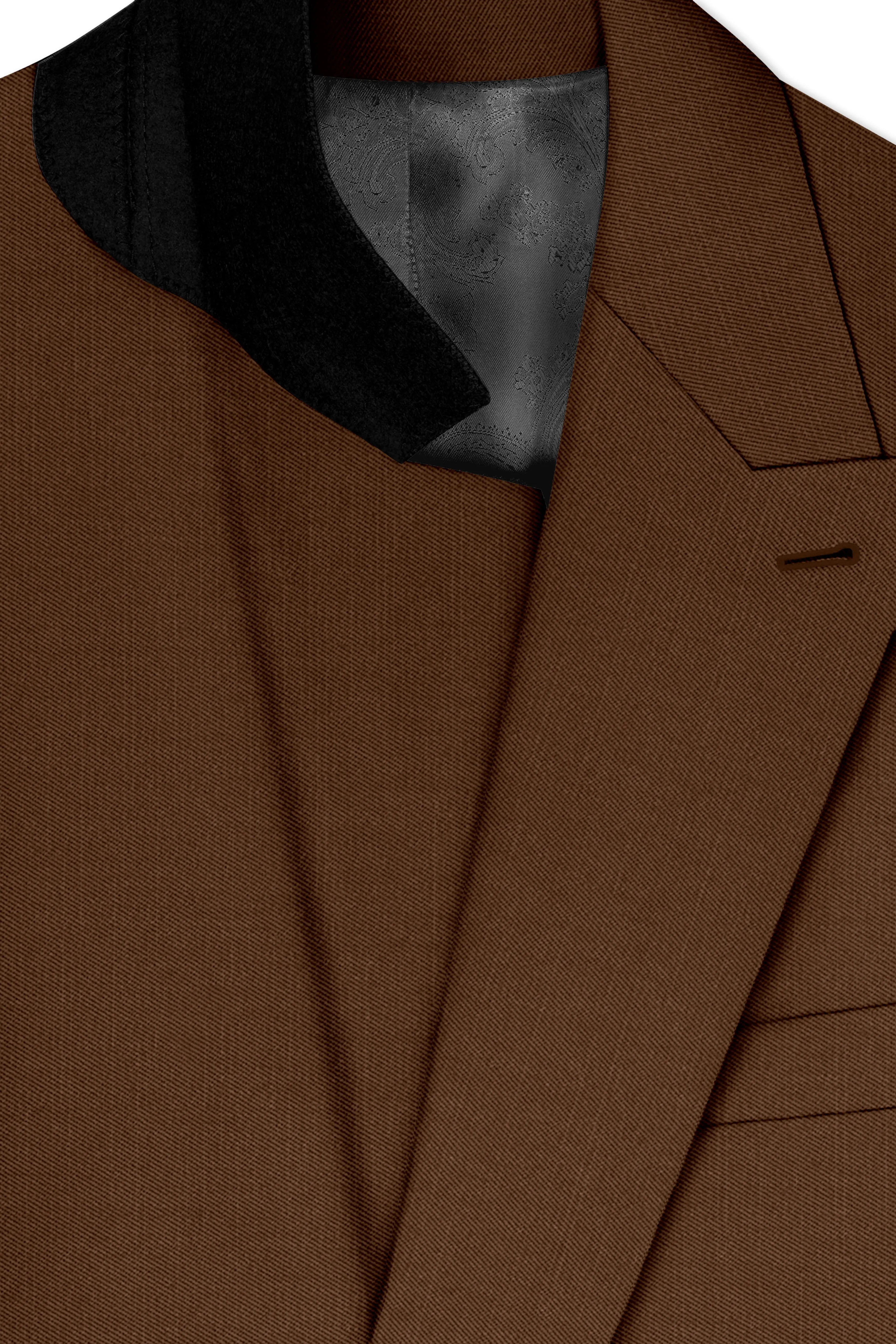 Havron-Derby Brown Wool Rich Slight Stretch Double Breasted Suit sold by French Crown product image thumbnail 5