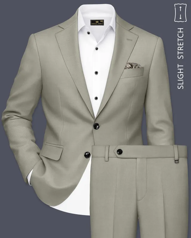 Viridian-Bandicoot Green Wool Rich Slight Stretch Single Breasted Suit made by French Crown