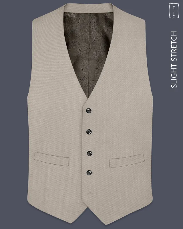 Sterling-Martini Cream Wool Rich Slight Stretch Waistcoat made by French Crown