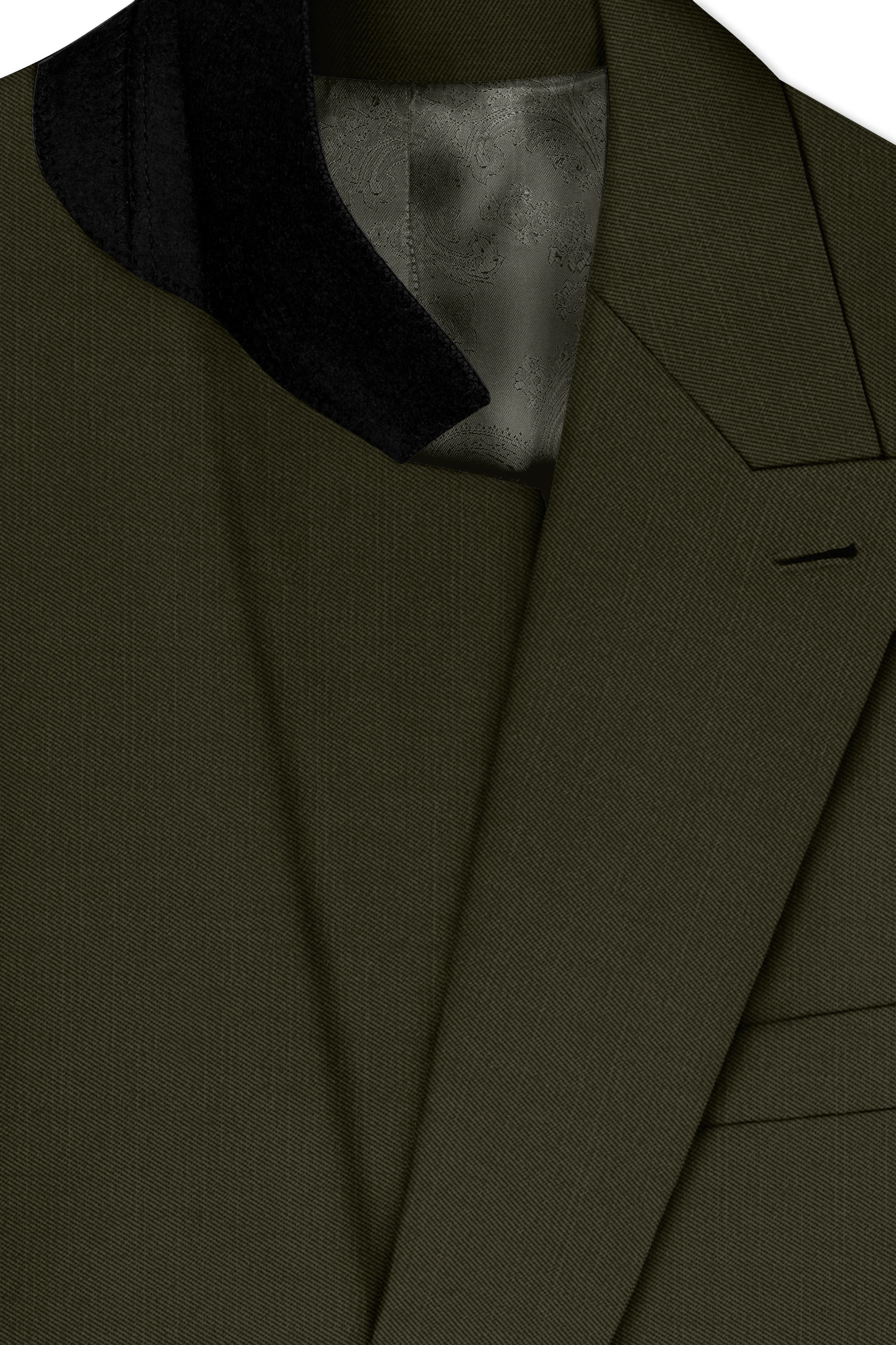 Mossley-Rangoon Green Wool Rich Slight Stretch Double Breasted Suit sold by French Crown product image thumbnail 5