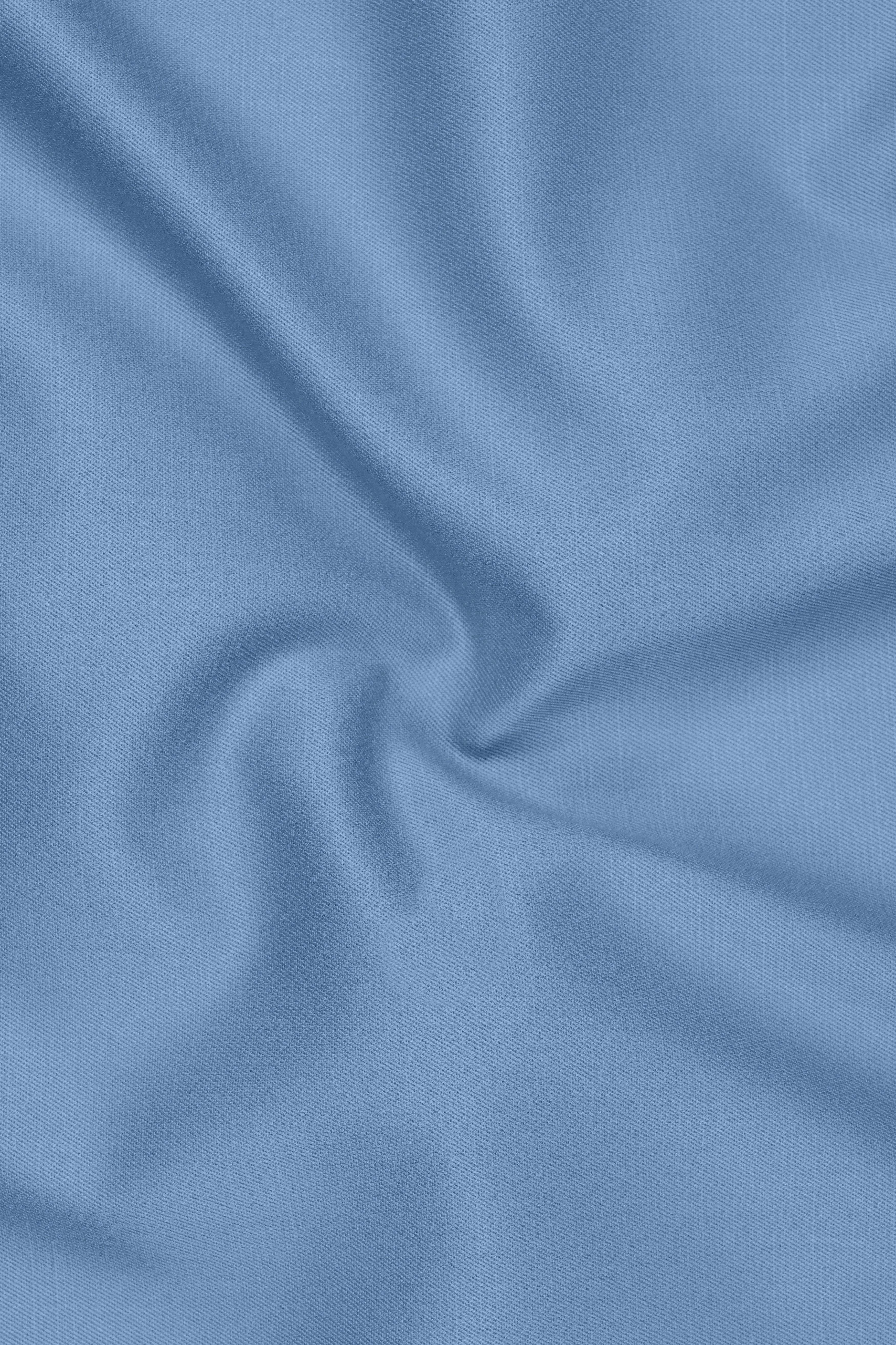 Azure-Glaucous Blue Wool Rich Slight Stretch Double Breasted Suit sold by French Crown product image thumbnail 3