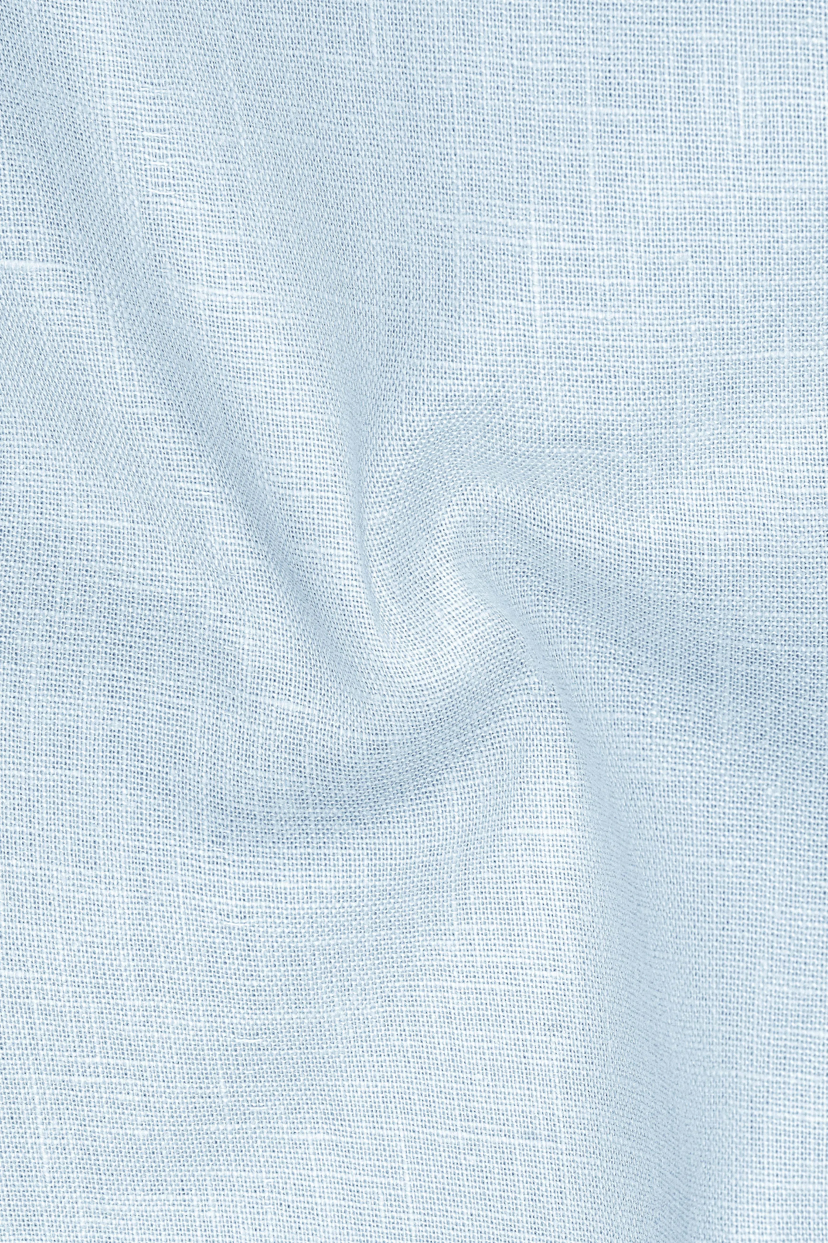 Ocean-Casper Blue Luxurious Linen Dress Shirt sold by French Crown product image thumbnail 3